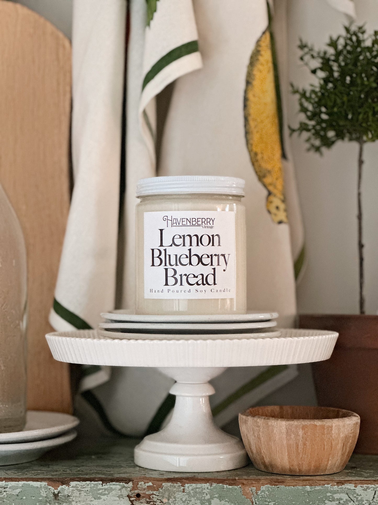 Hand Poured Lemon Blueberry Bread Candle (updated recipe)