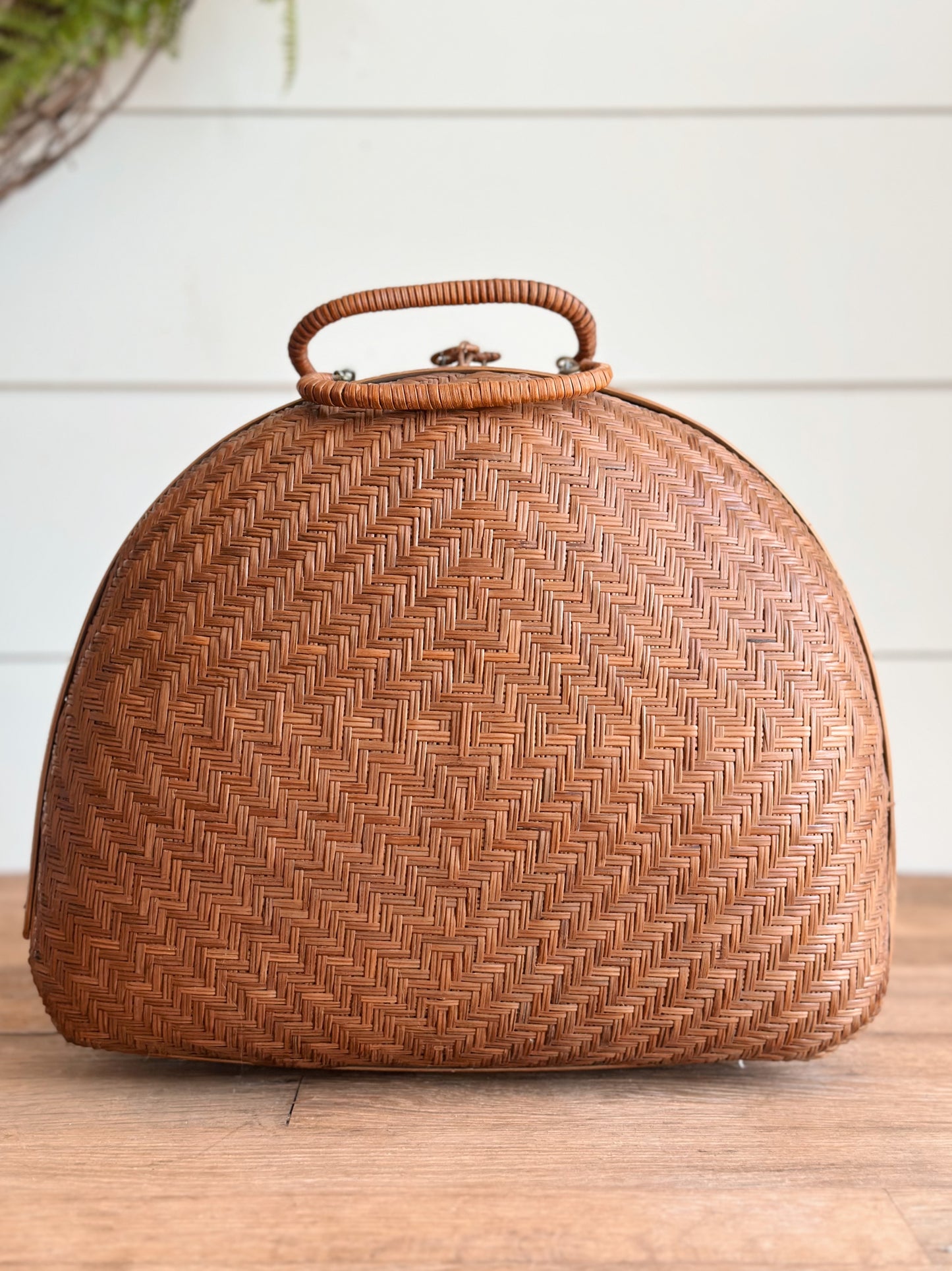 Set of Three Vintage Nesting Rattan & Bamboo Baskets