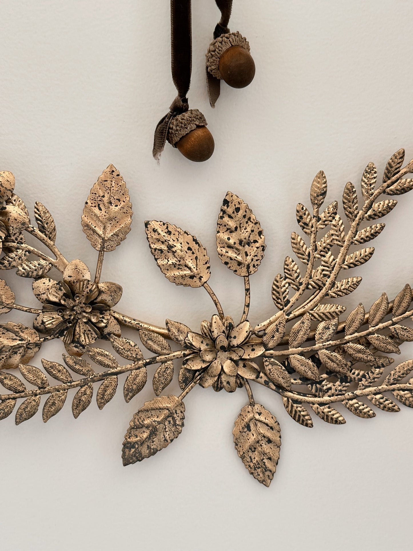 Autumn Pressed Metal Floral Wreath