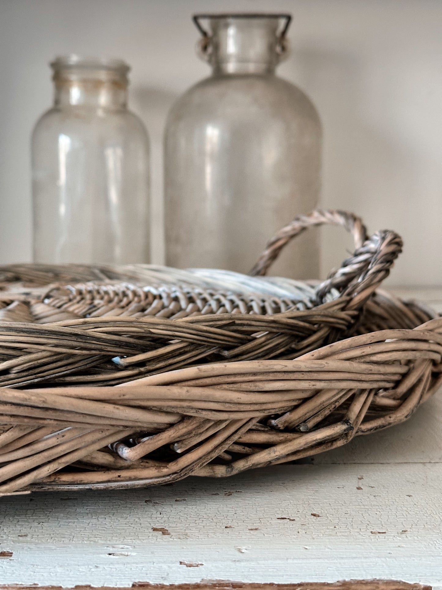 Set of Weathered Wicker Trays