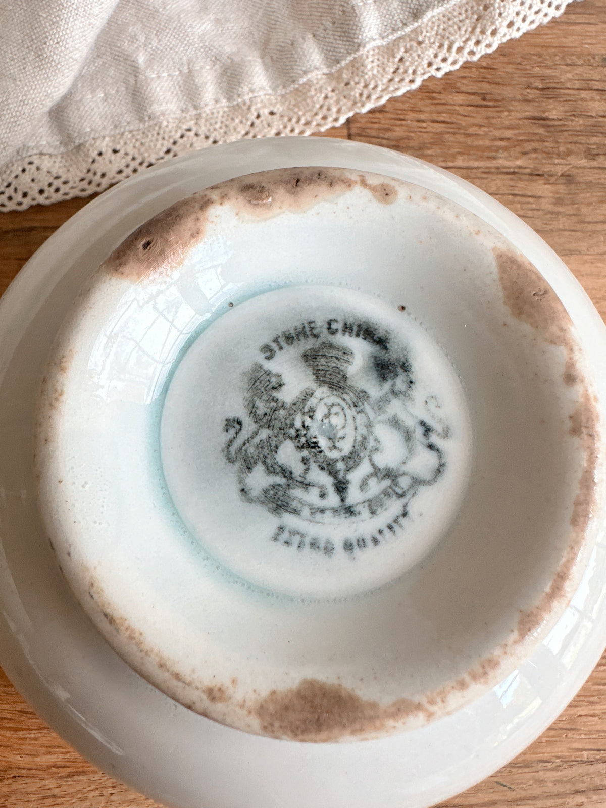 Chunky Antique Ironstone Bowl