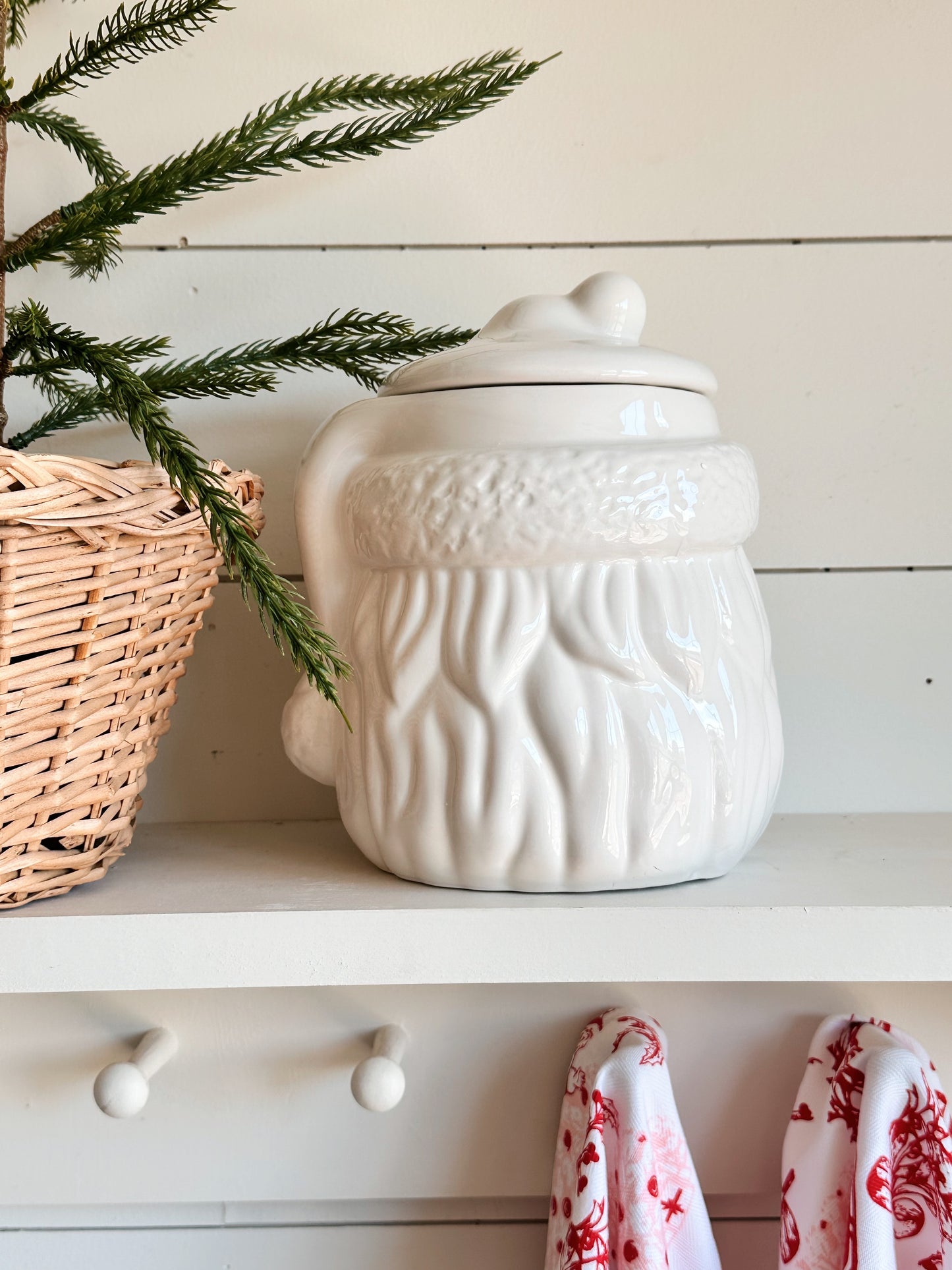 White Santa Cookie Jar