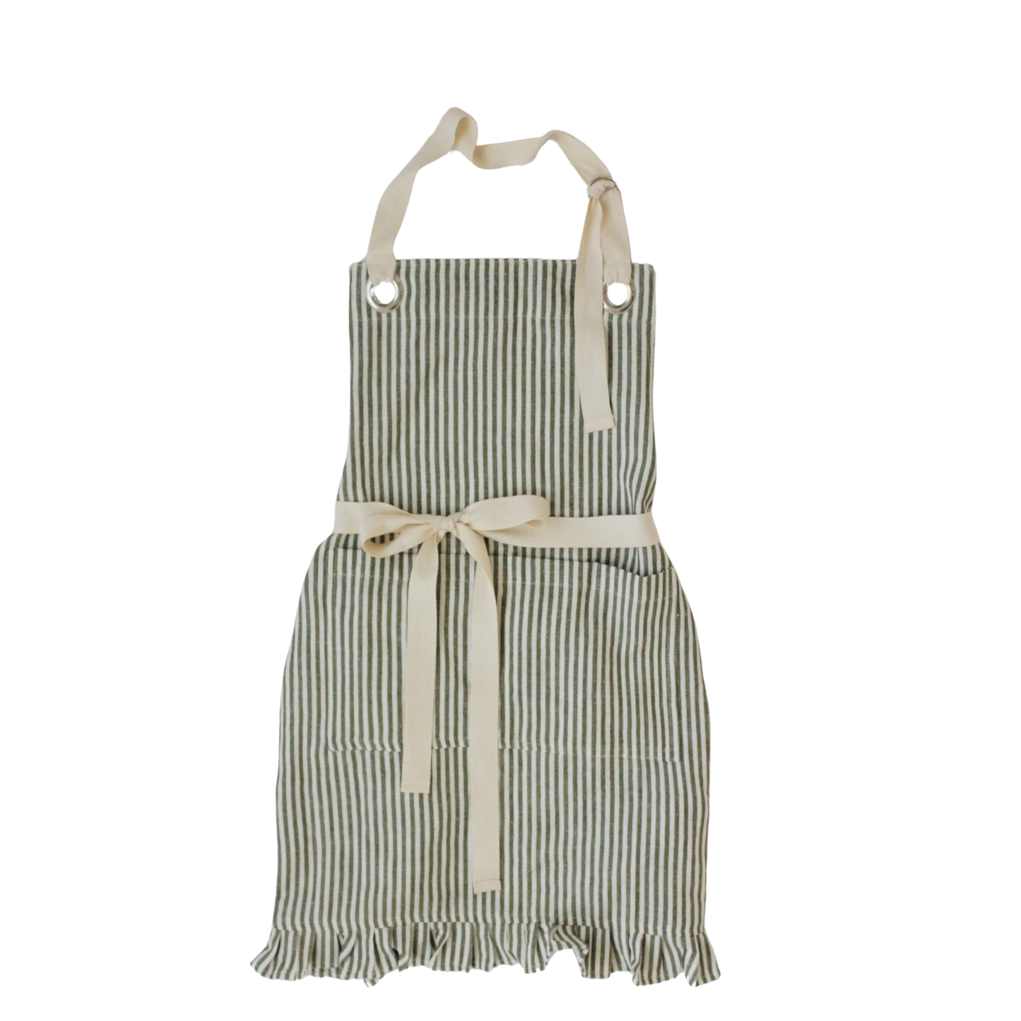 Ruffle Pin Stripe Apron