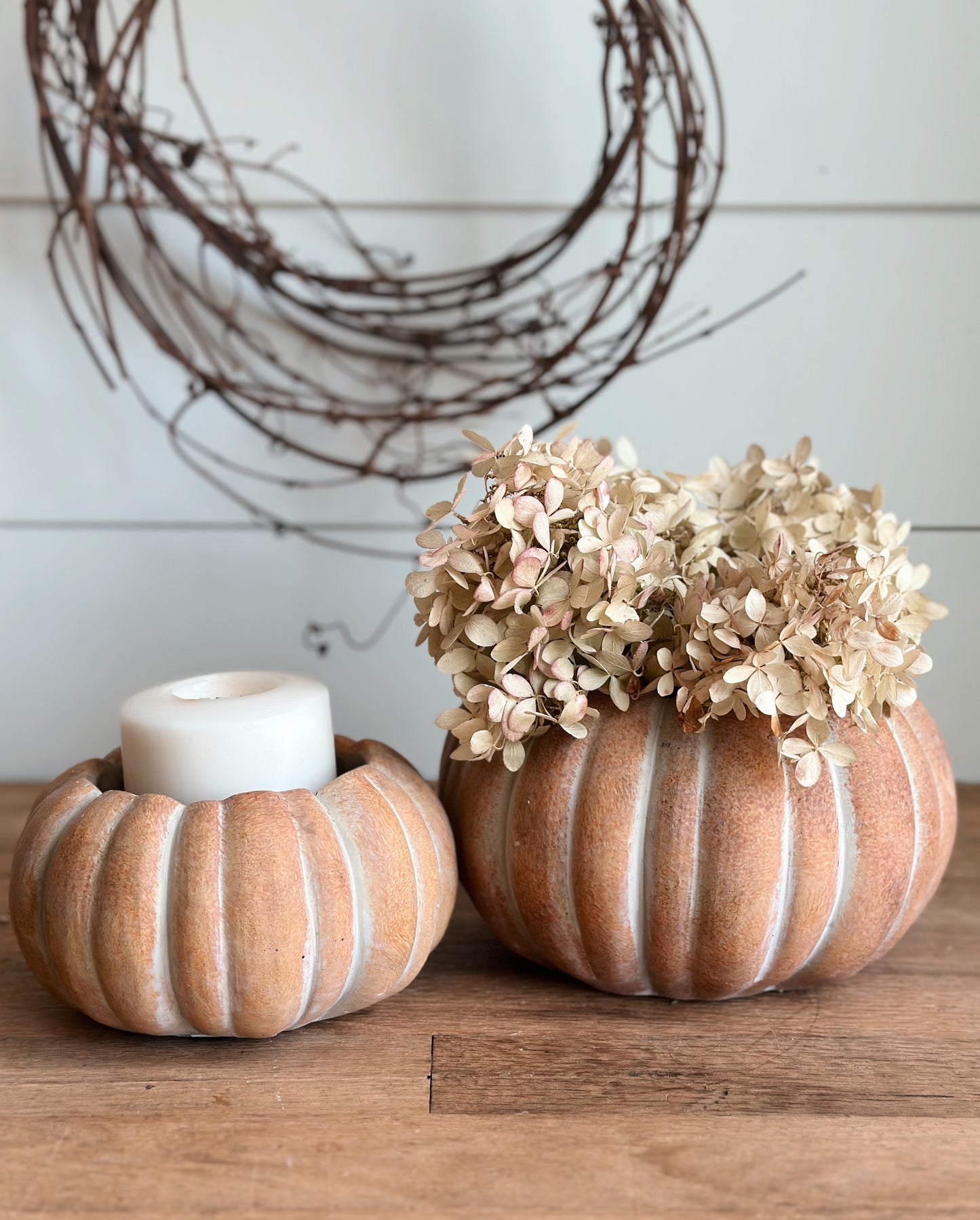 Cement Pumpkin Planter