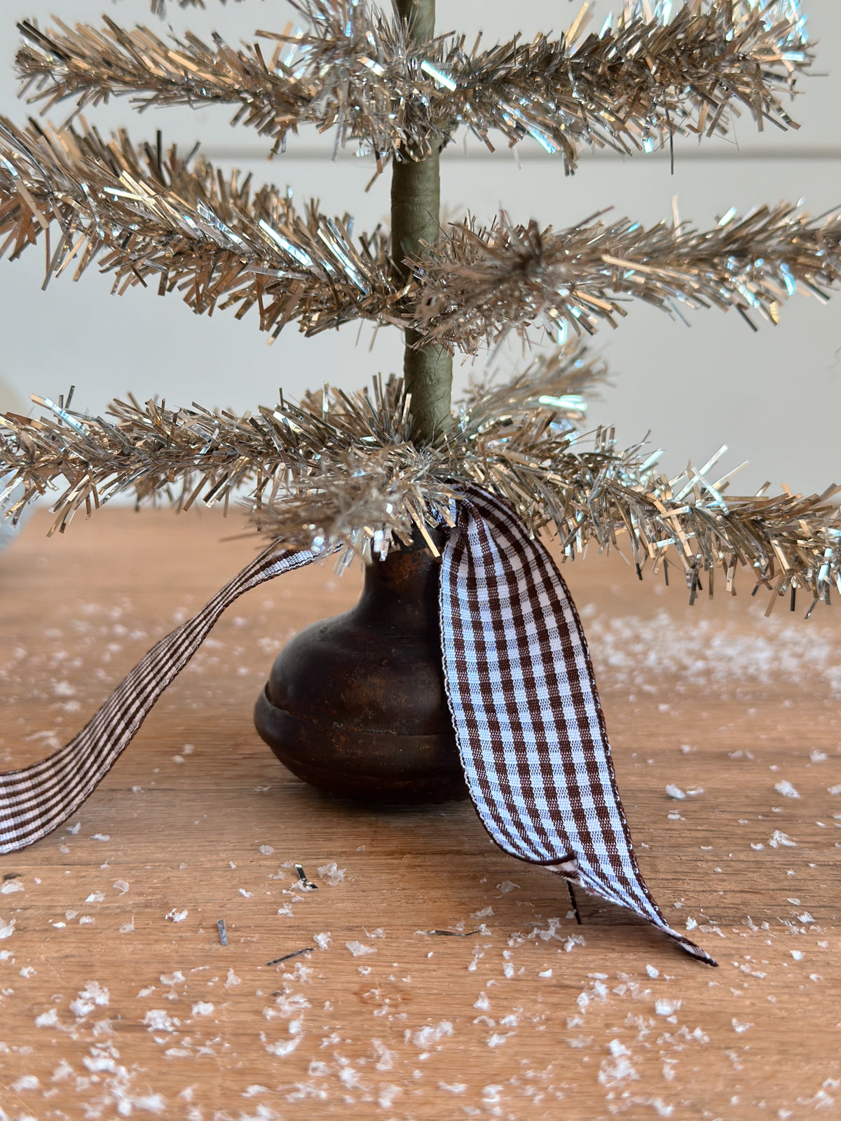 Vintage Brass Knob Tinsel Tree