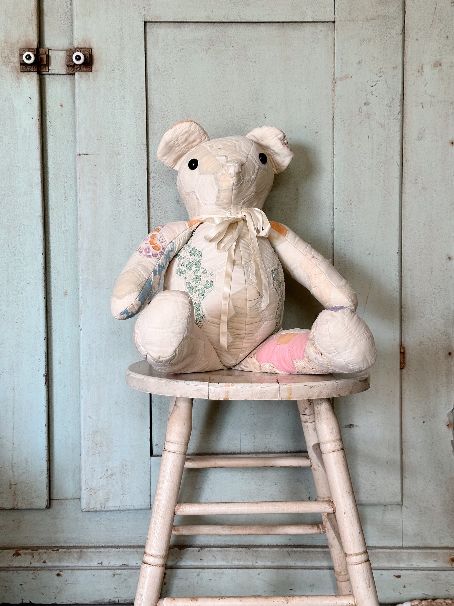 Handmade Vintage Quilt Teddy Bear