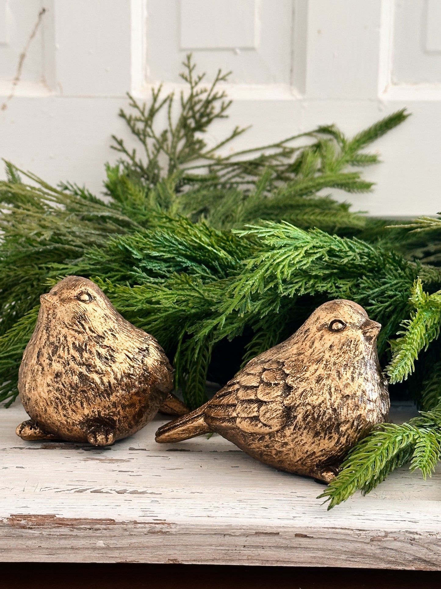 Pair of Burnished Gold Birds