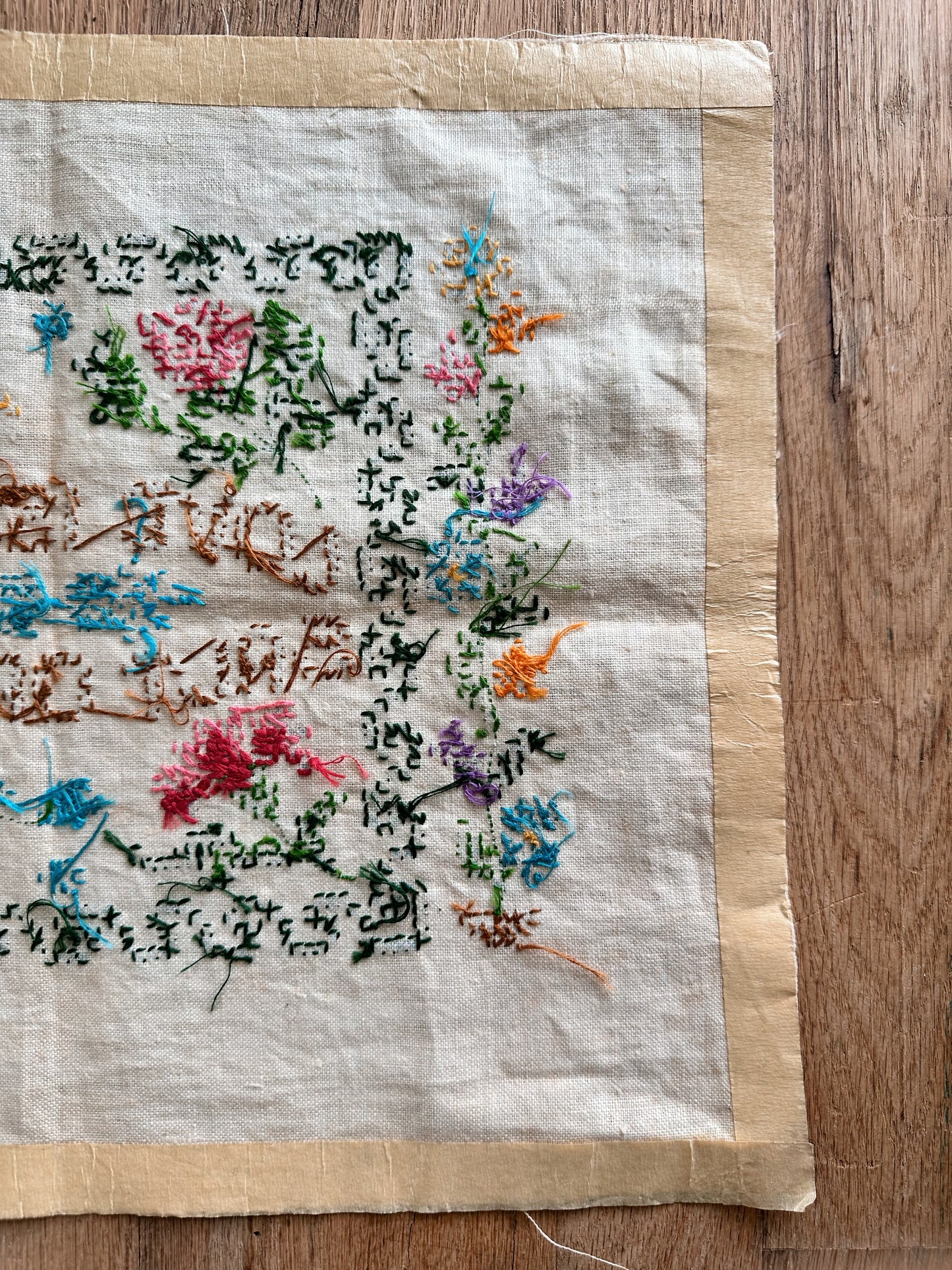 Vintage Cross Stitch on Linen