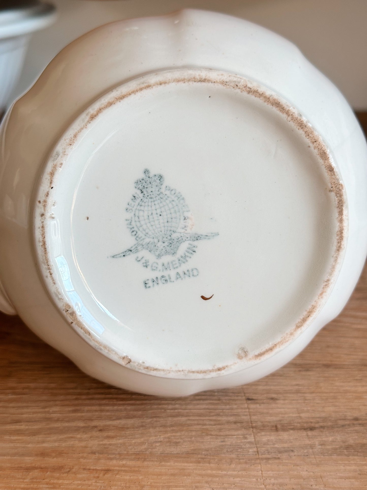 J&G Meakin Brown & White Transferware Ironstone Pitcher