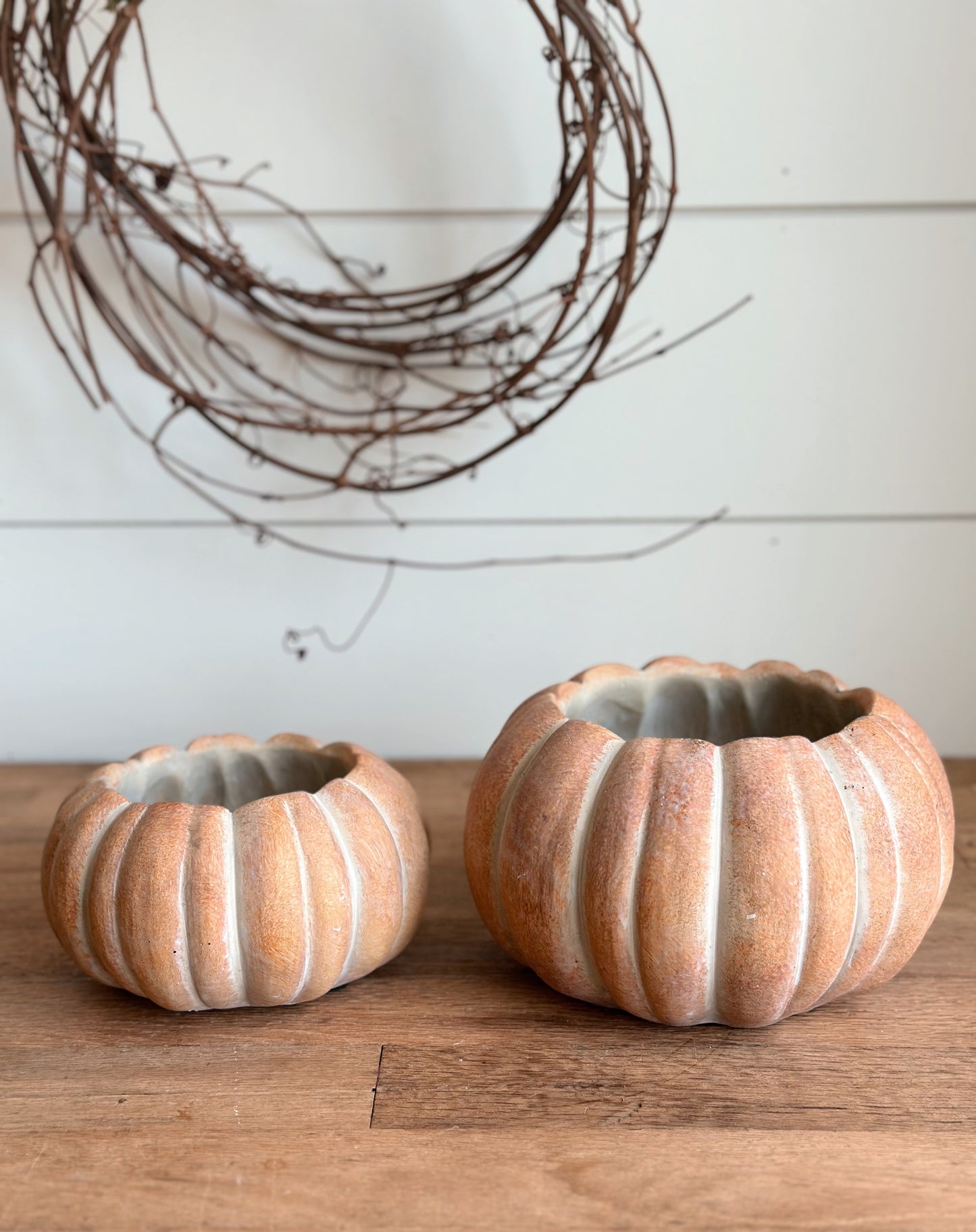 Cement Pumpkin Planter
