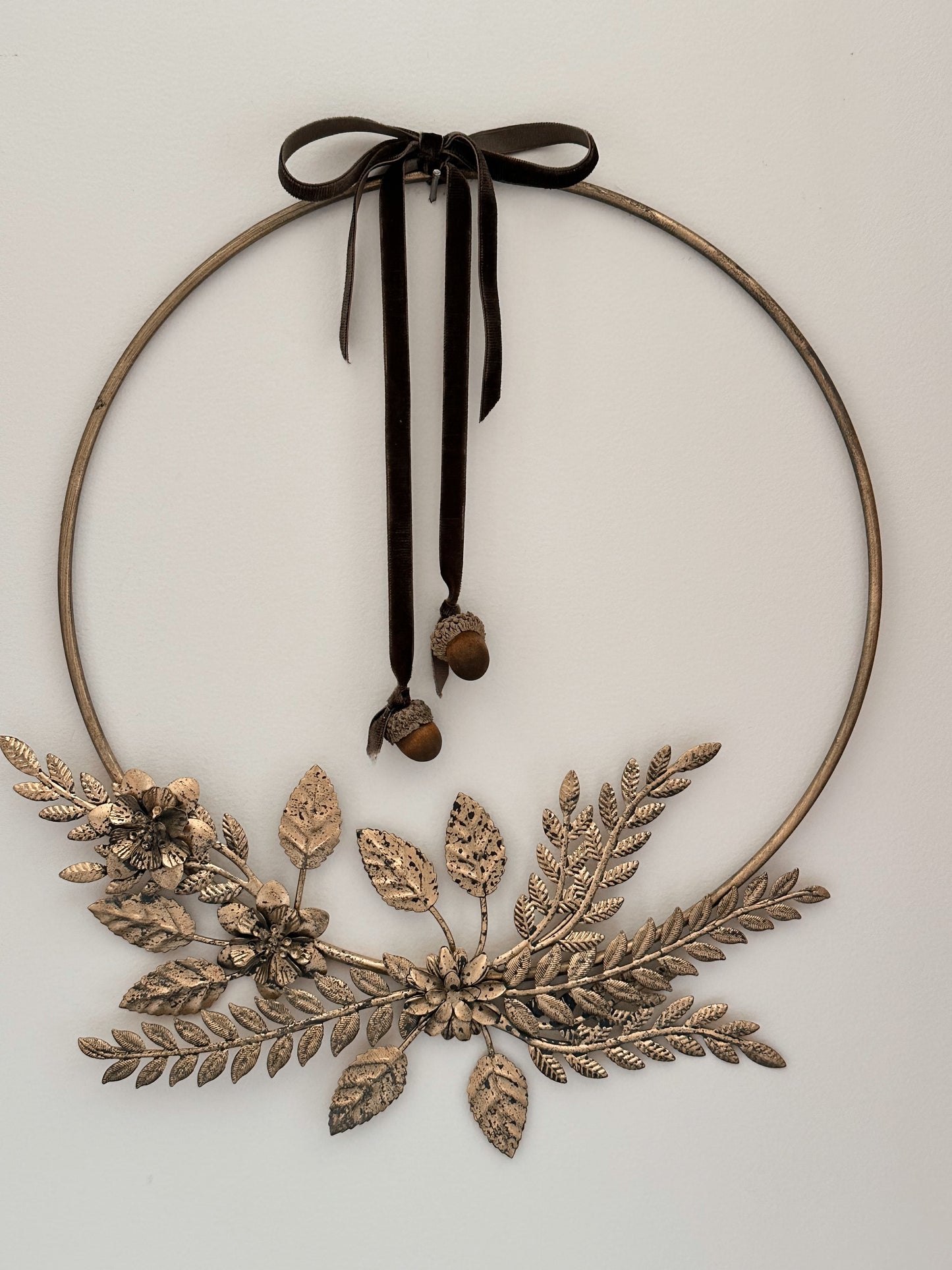 Autumn Pressed Metal Floral Wreath