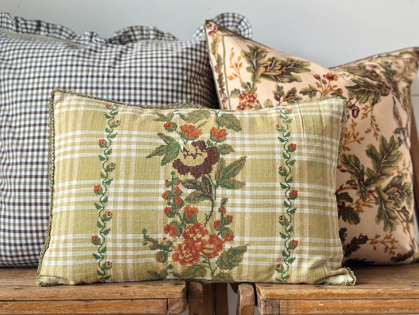 Plaid Needlepoint Pillow