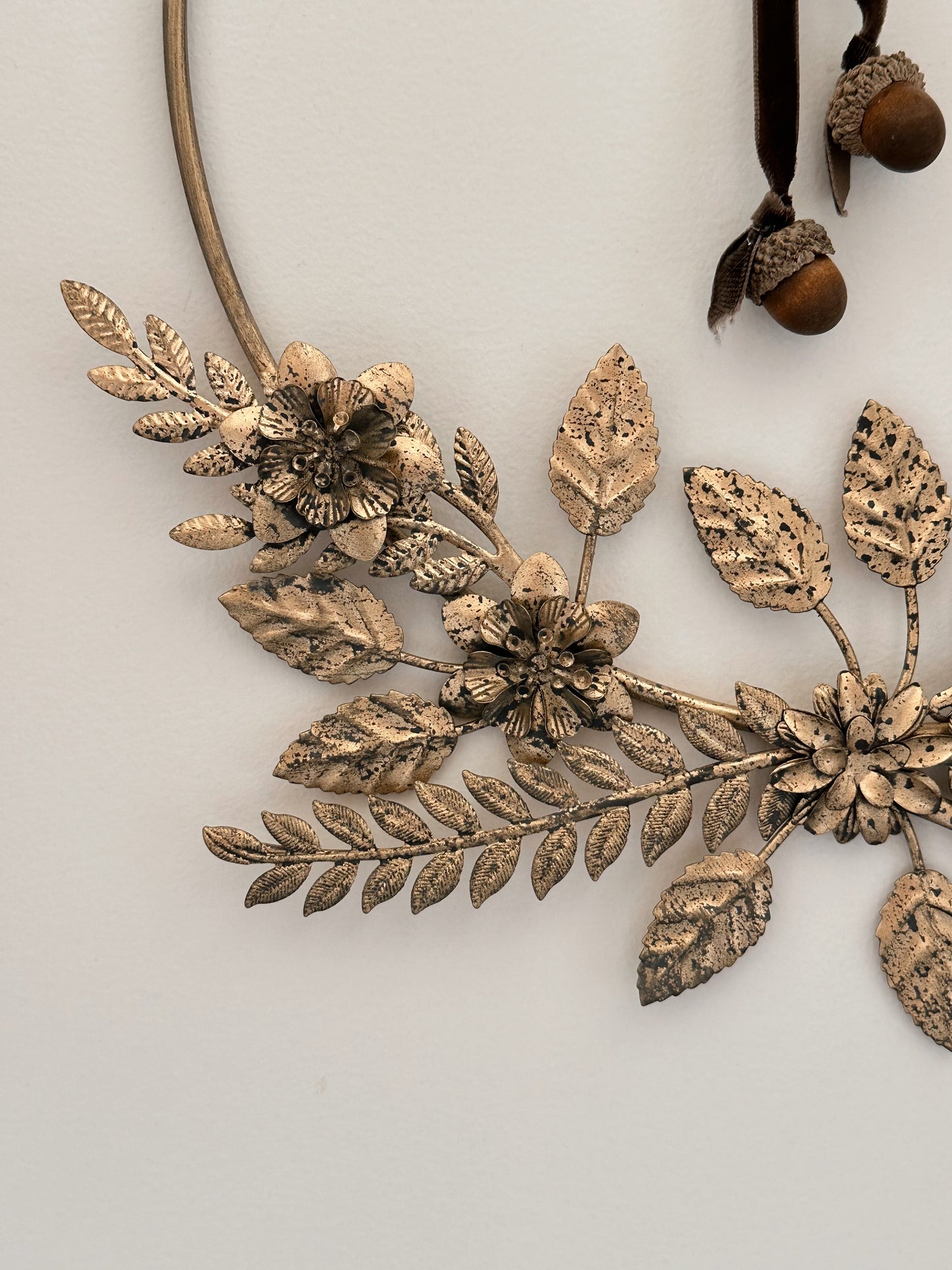 Autumn Pressed Metal Floral Wreath