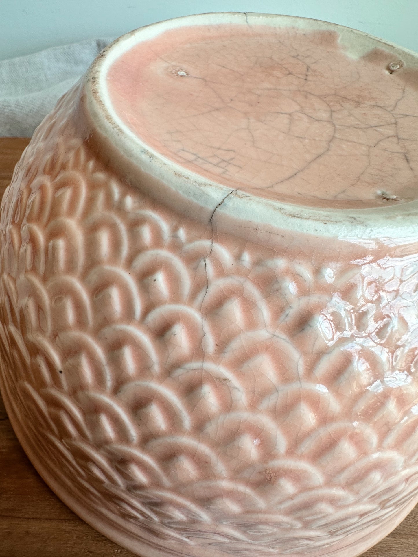 Darling Vintage Pink Stoneware Bowl