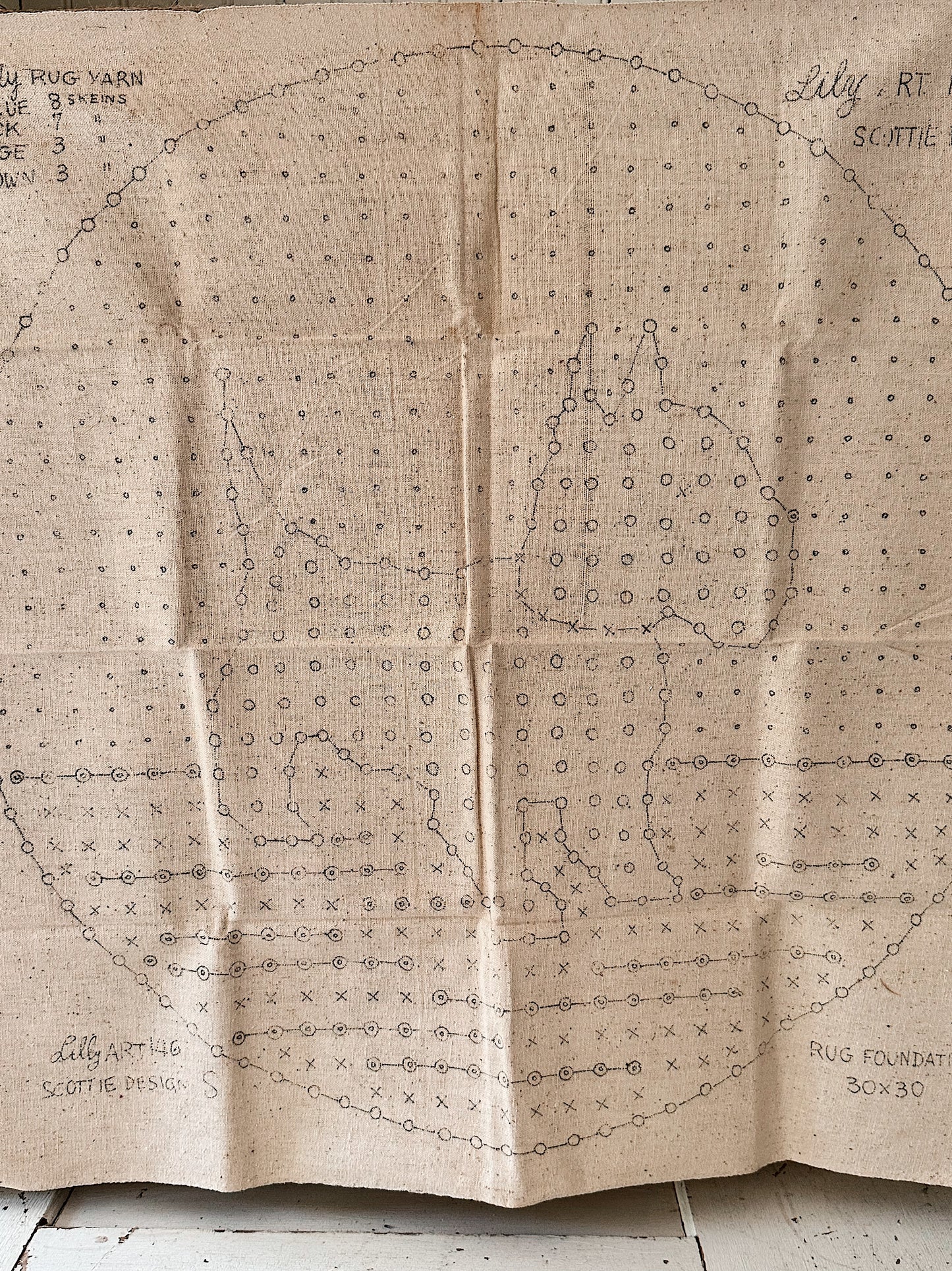 Vintage Rug Pattern (Scottie Dog)