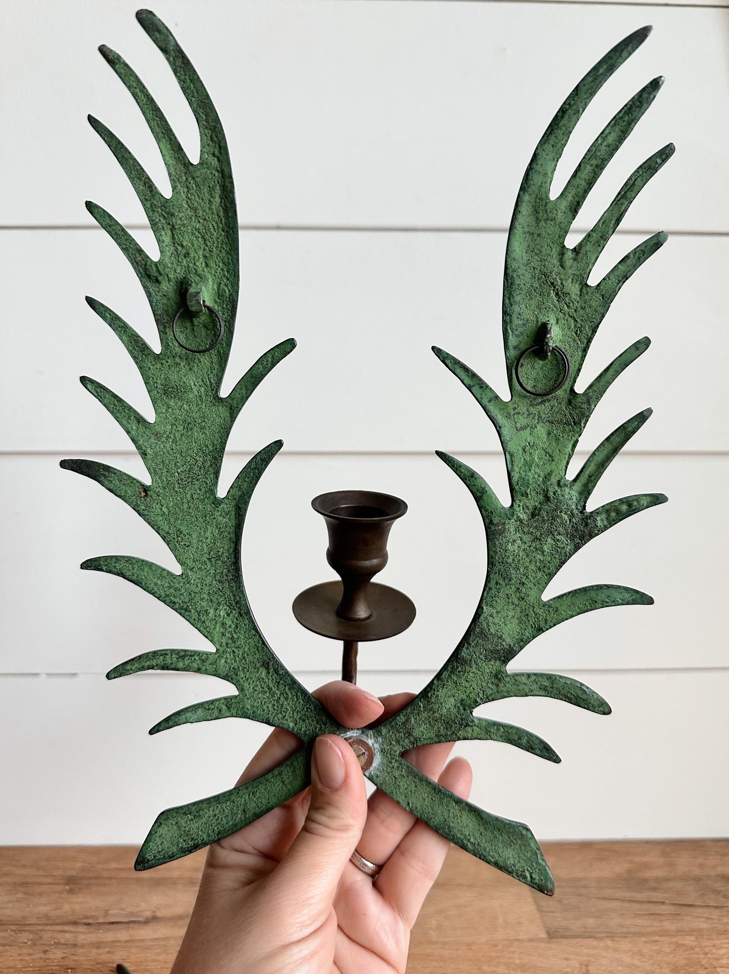 Pair of Vintage Brass Wall Candle Sconces