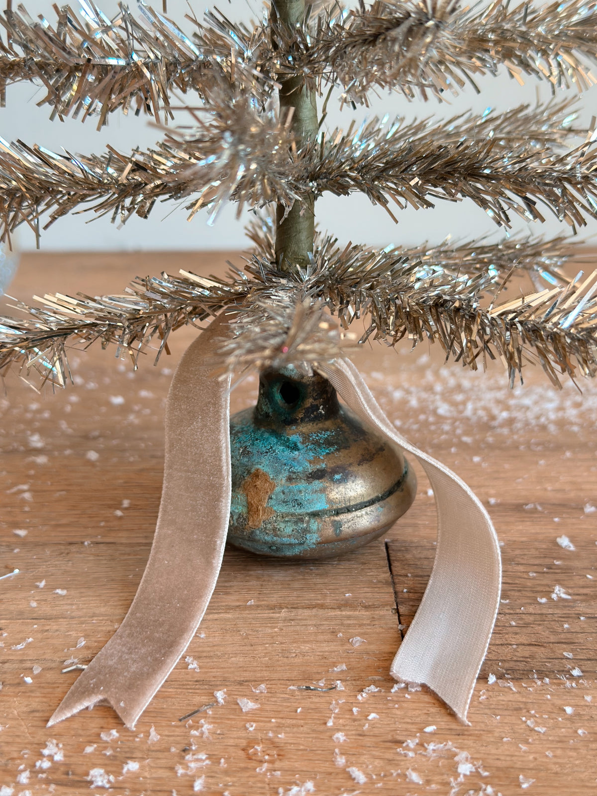 Vintage Brass Knob Tinsel Tree