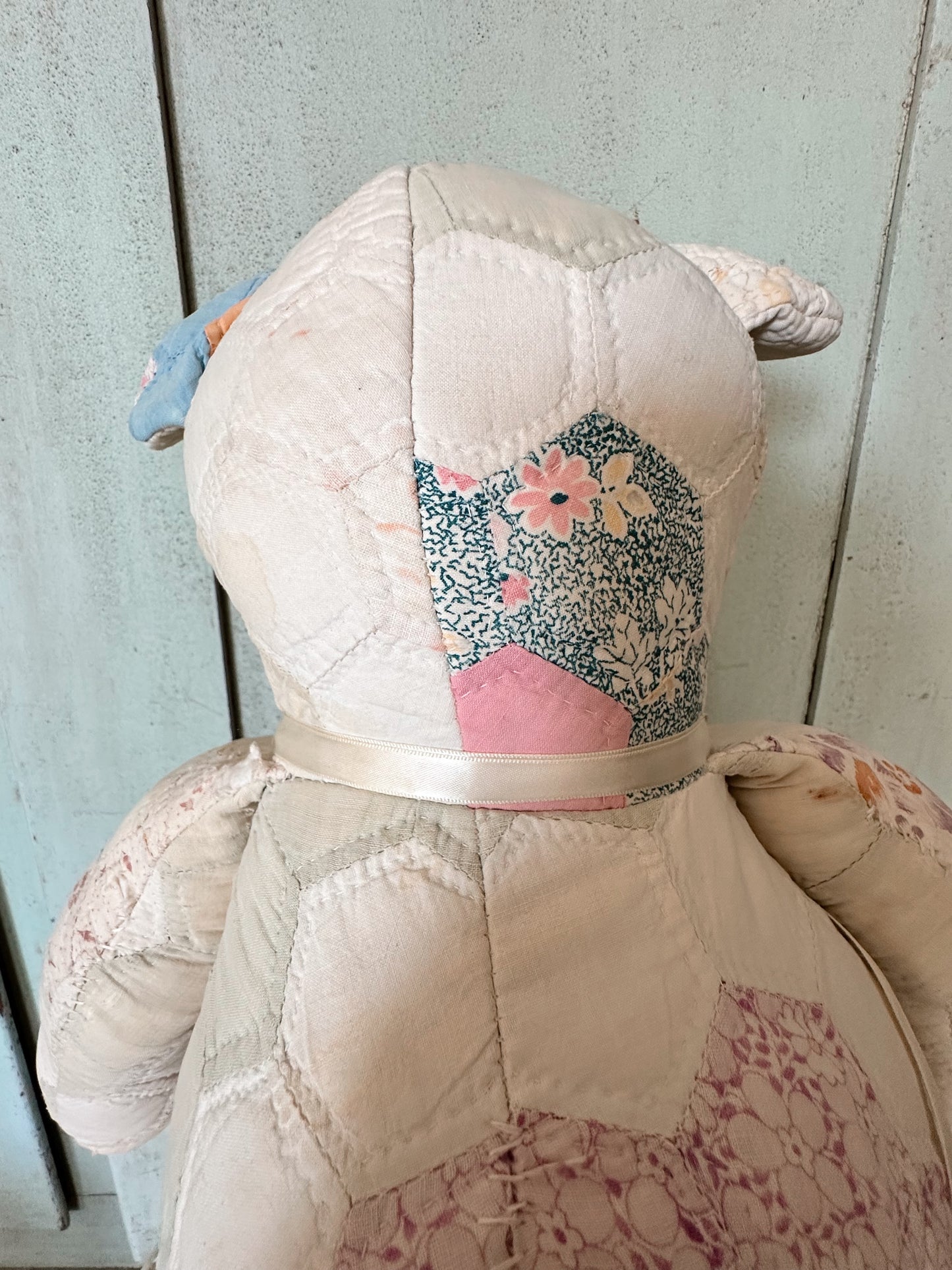 Handmade Vintage Quilt Teddy Bear