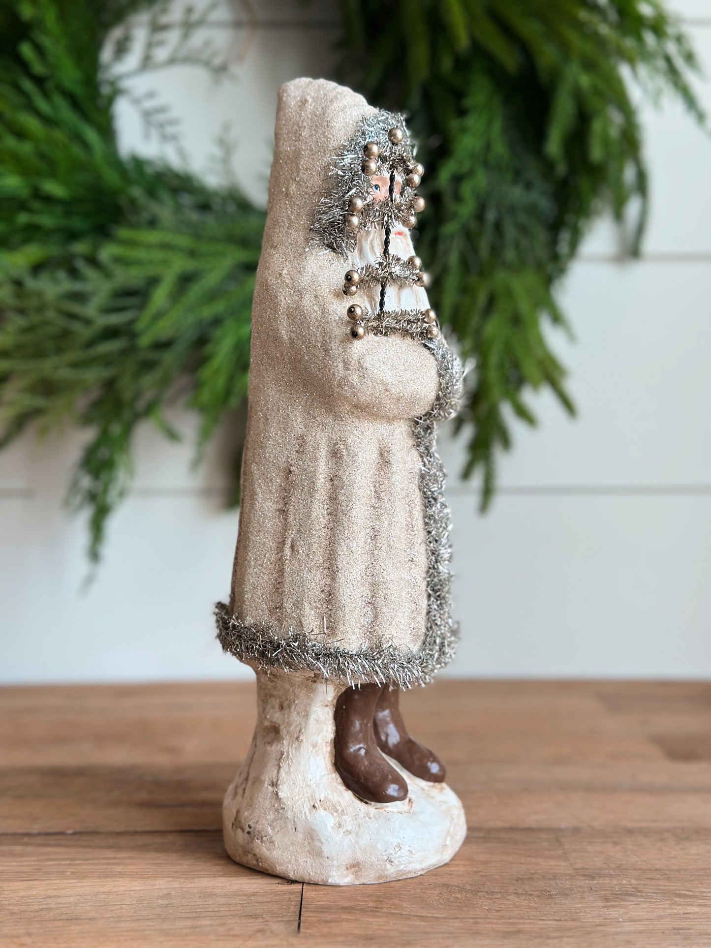 Old World Tinsel Santa Claus