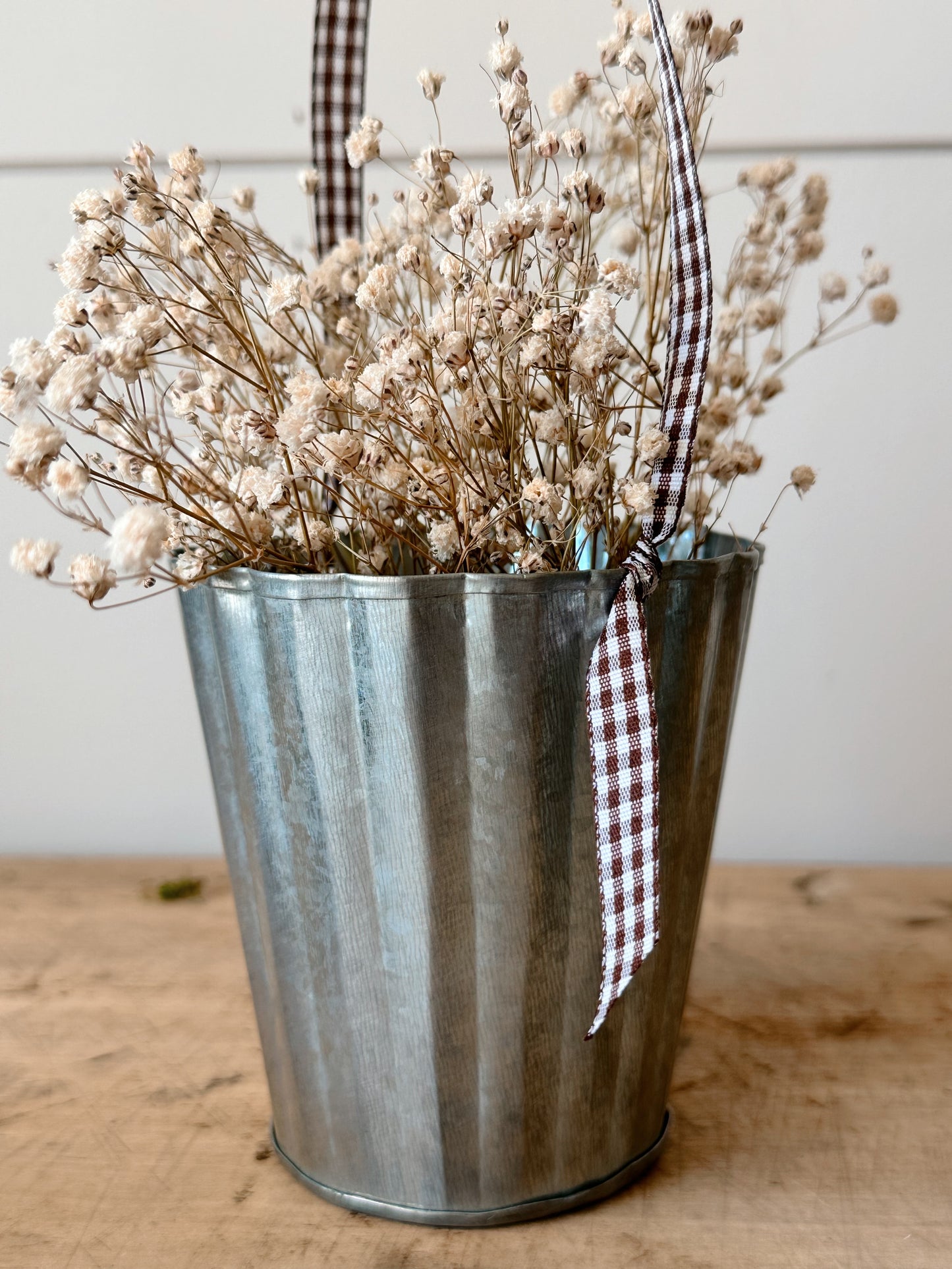 Set of Three Fluted Tin Baskets