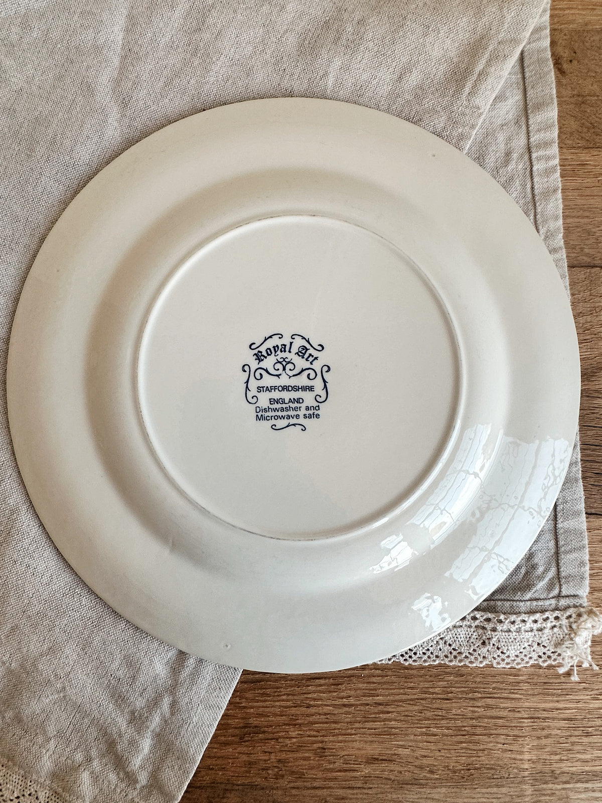 Pair of Vintage Royal Staffordshire Blue & White Transferware Dinner Plates