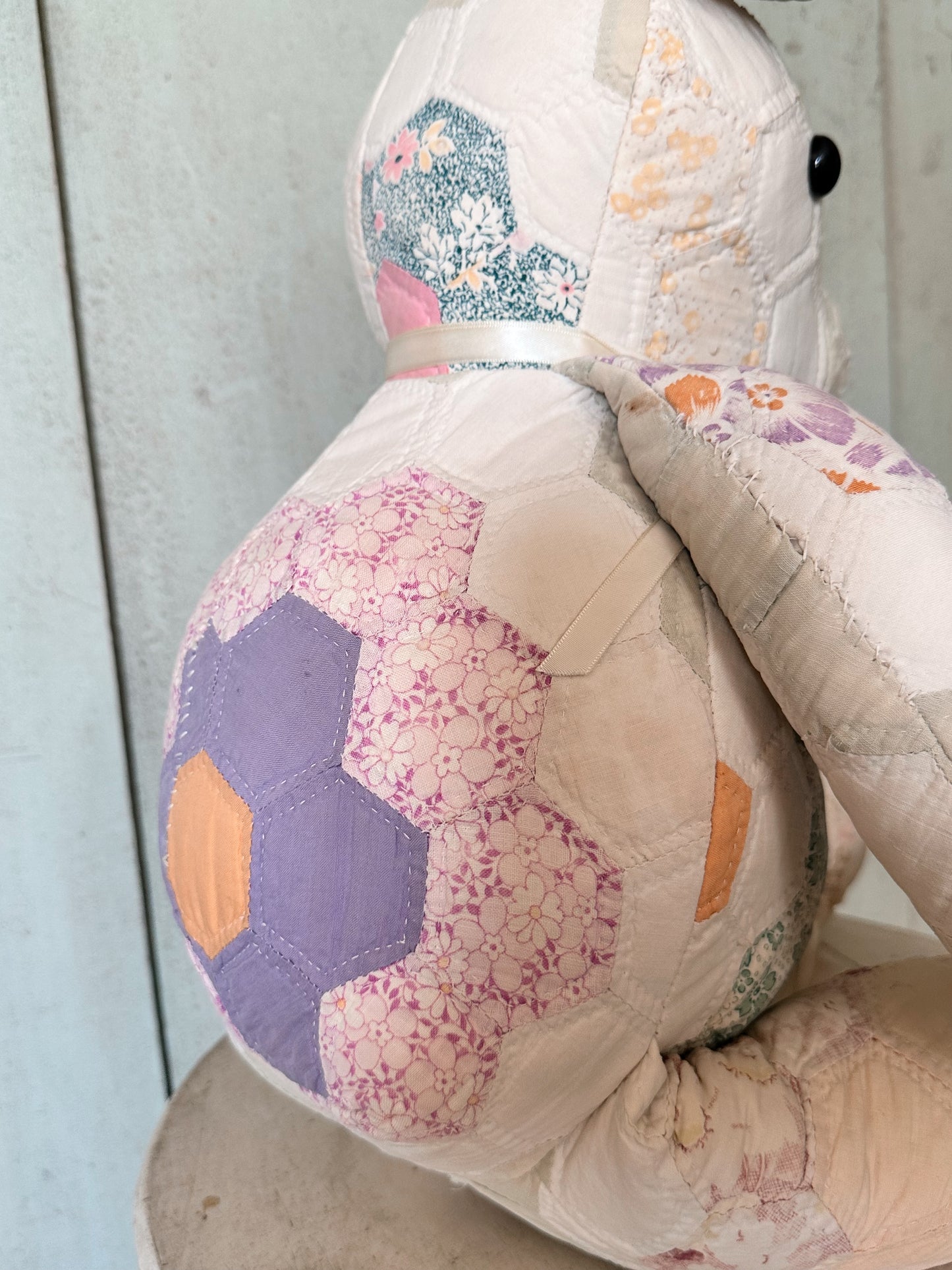 Handmade Vintage Quilt Teddy Bear