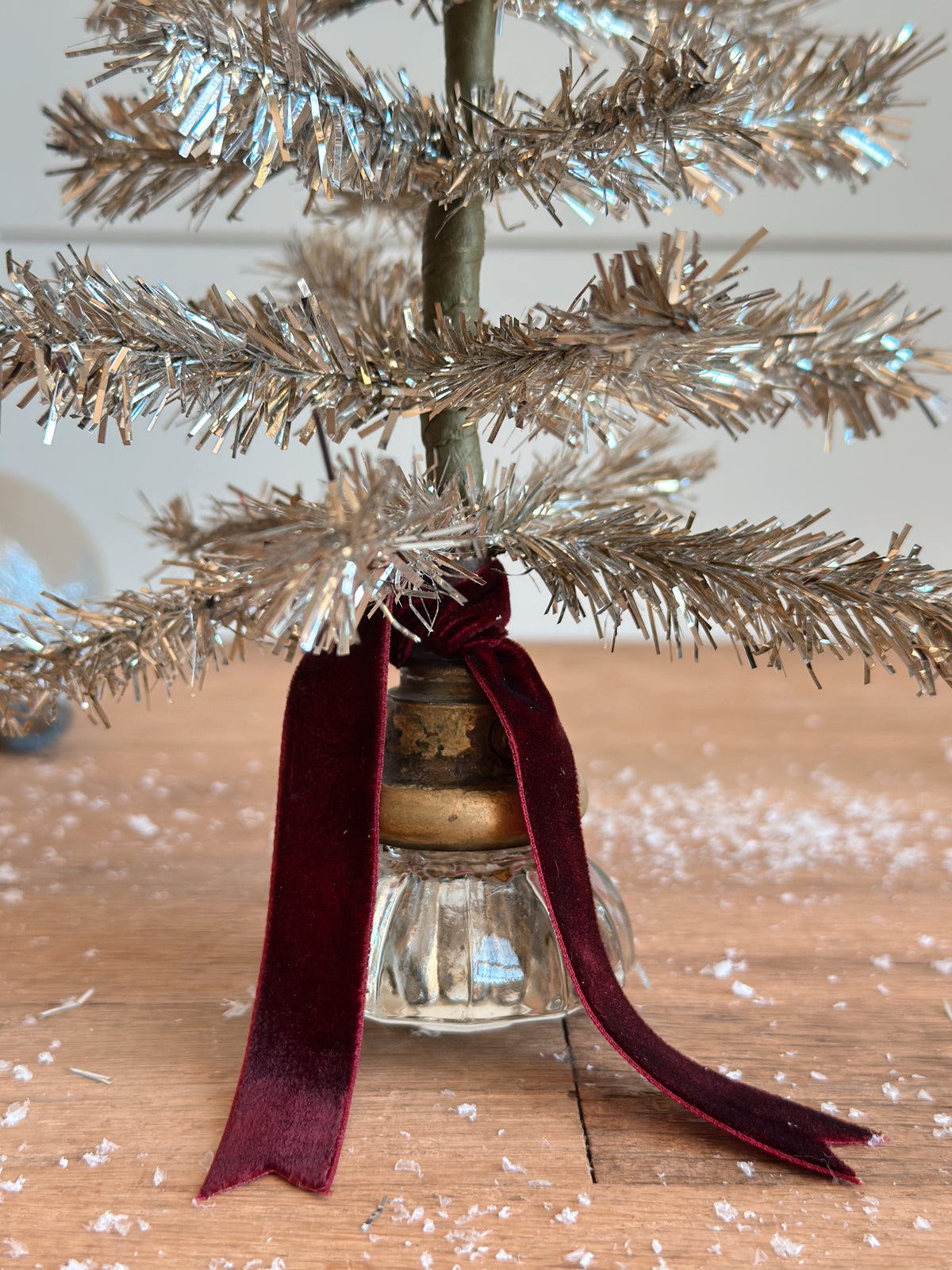 Vintage Glass Knob Tinsel Tree