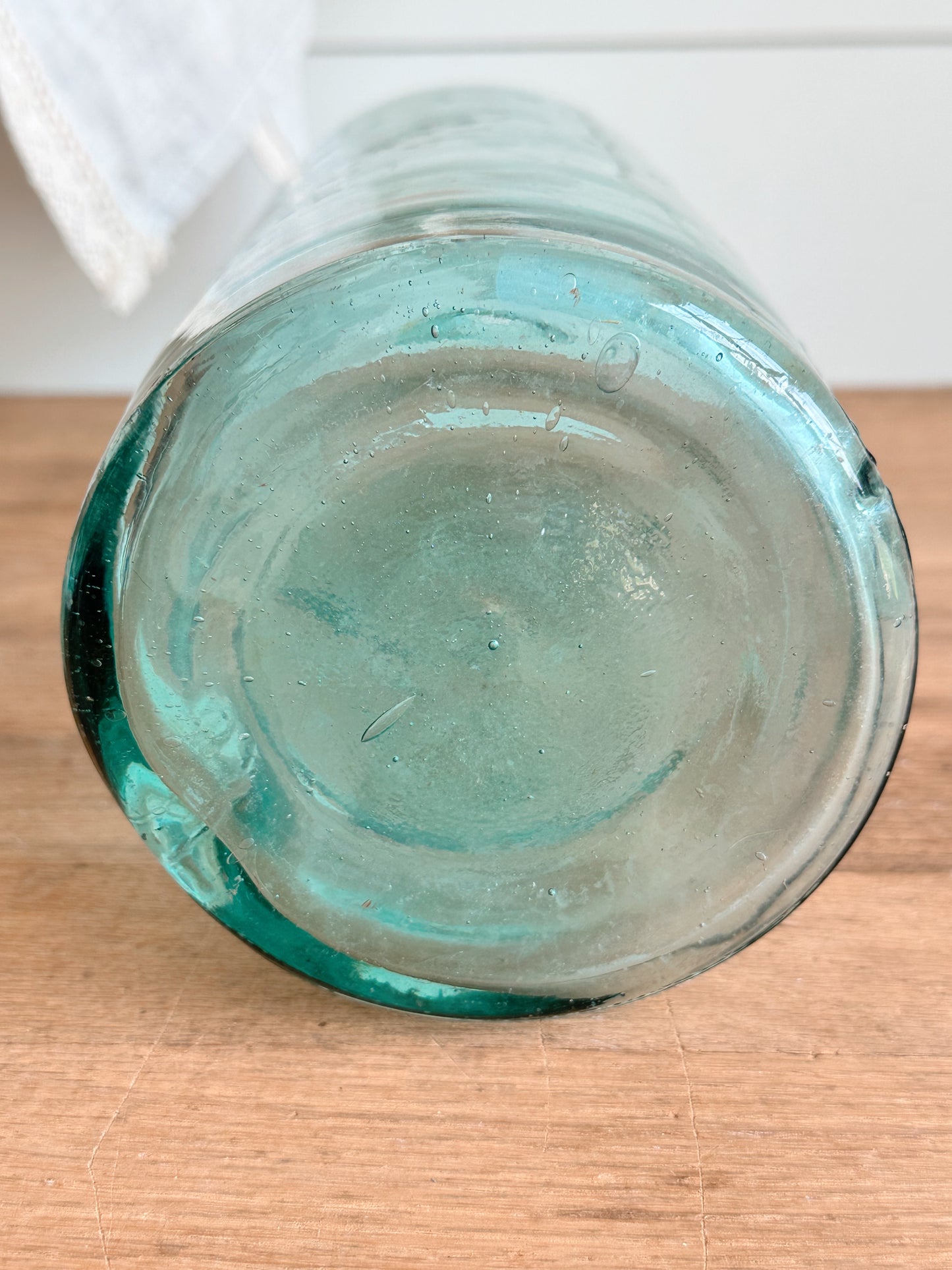 Large Vintage Blue Glass Bottle