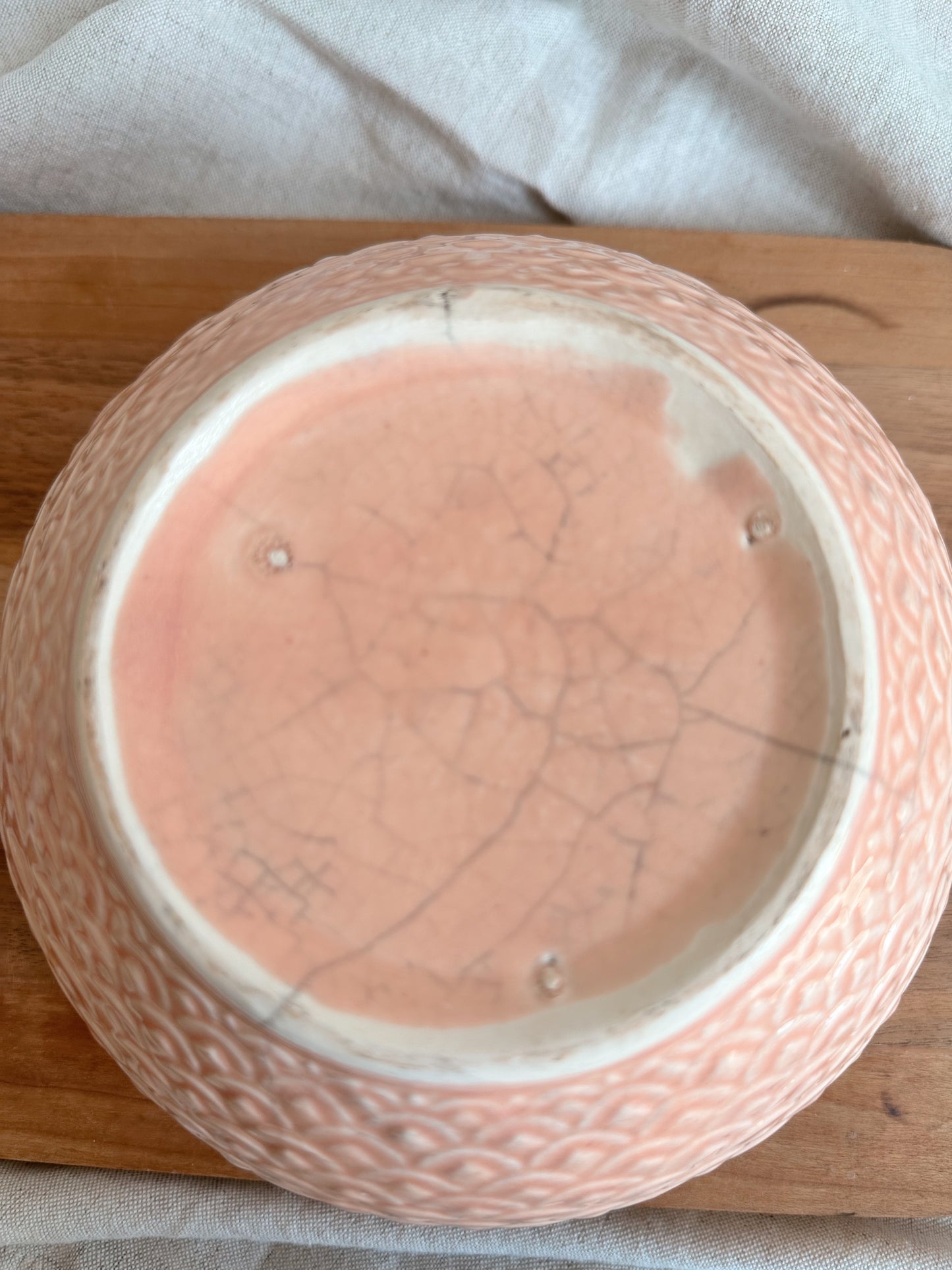 Darling Vintage Pink Stoneware Bowl