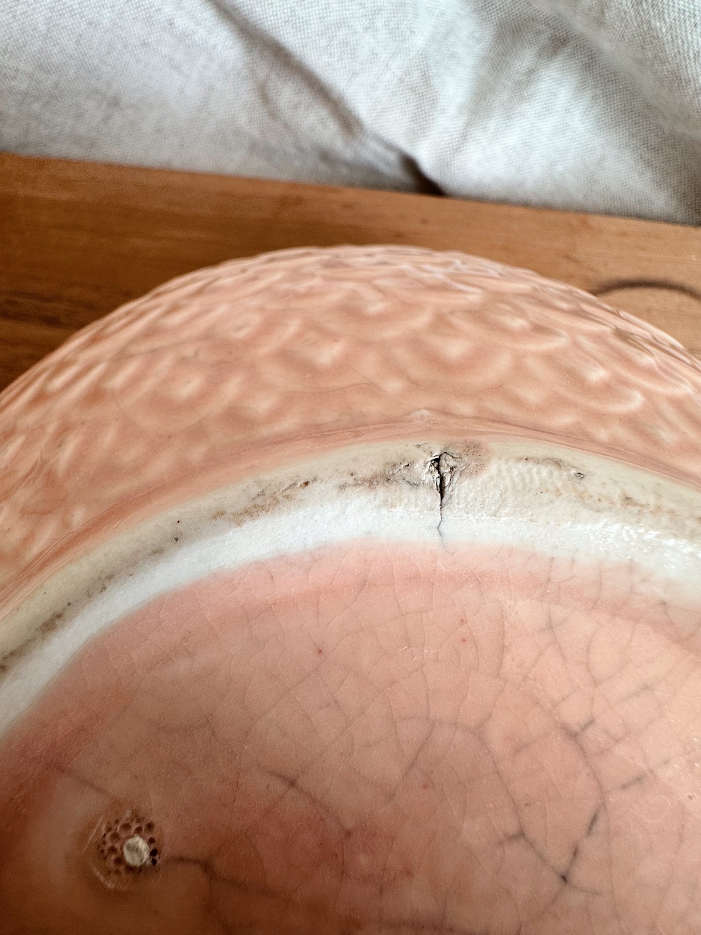 Darling Vintage Pink Stoneware Bowl
