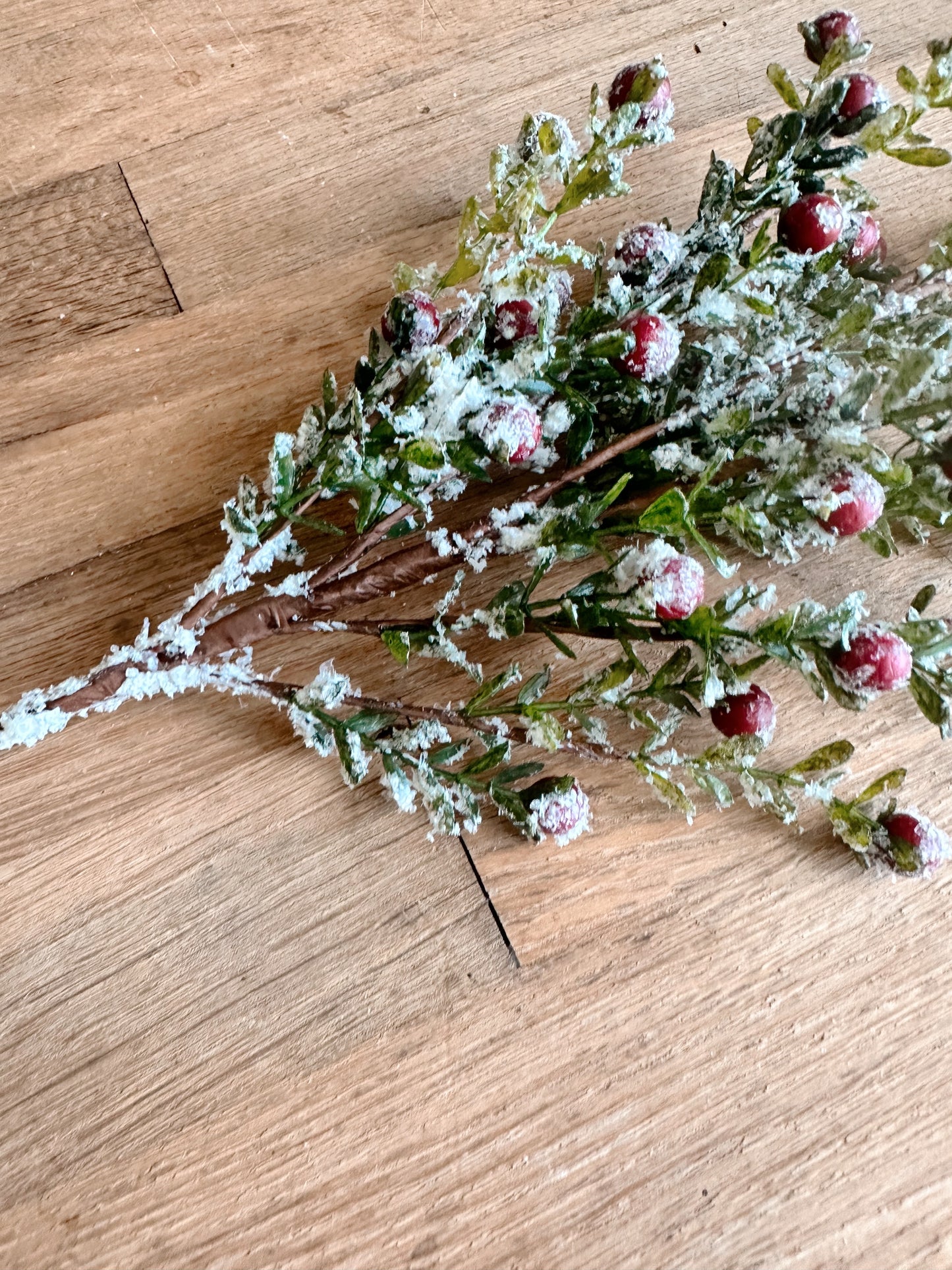 Glittered Snowy Berry Branch