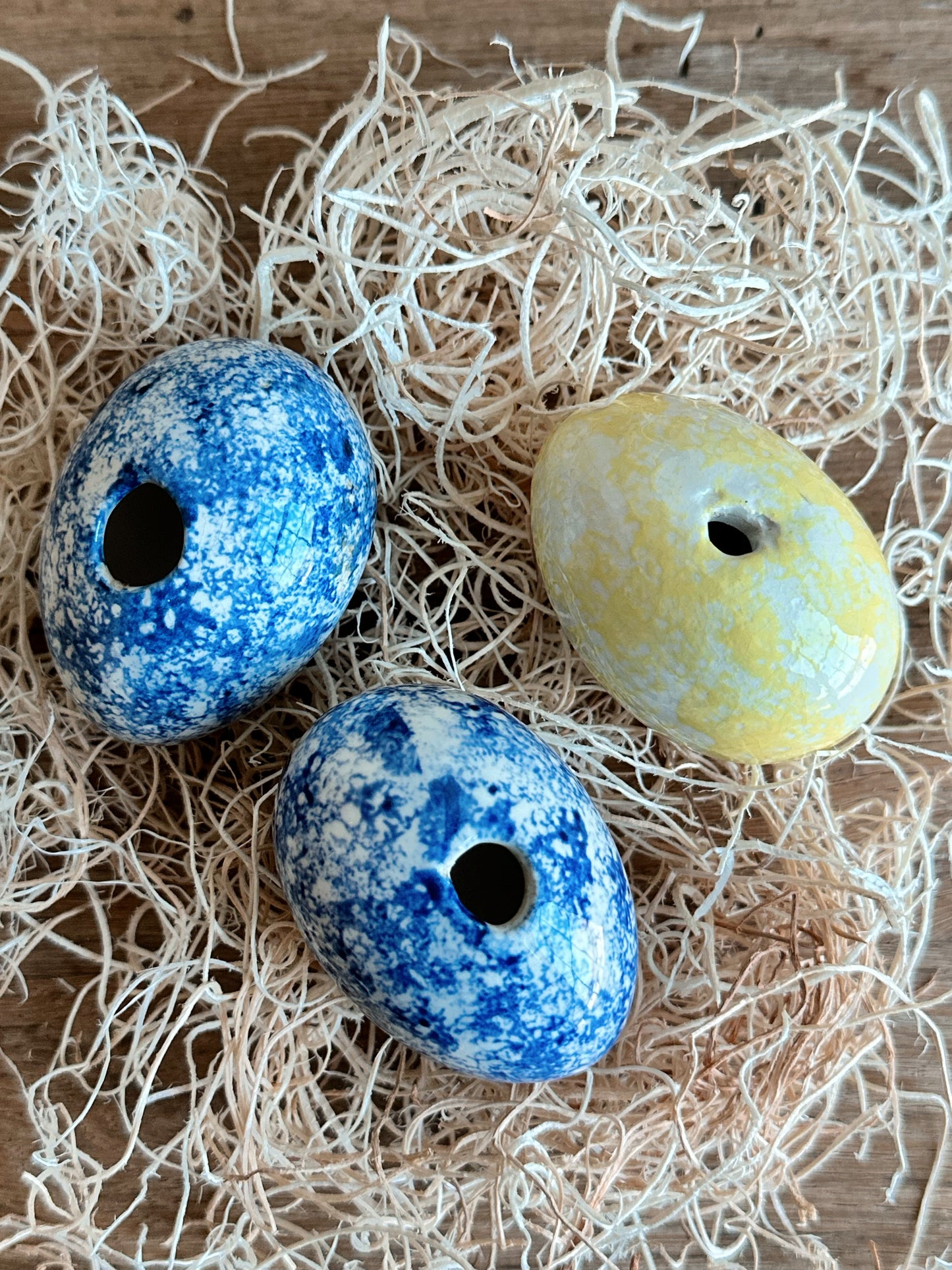 Collection of Three Ceramic Eggs