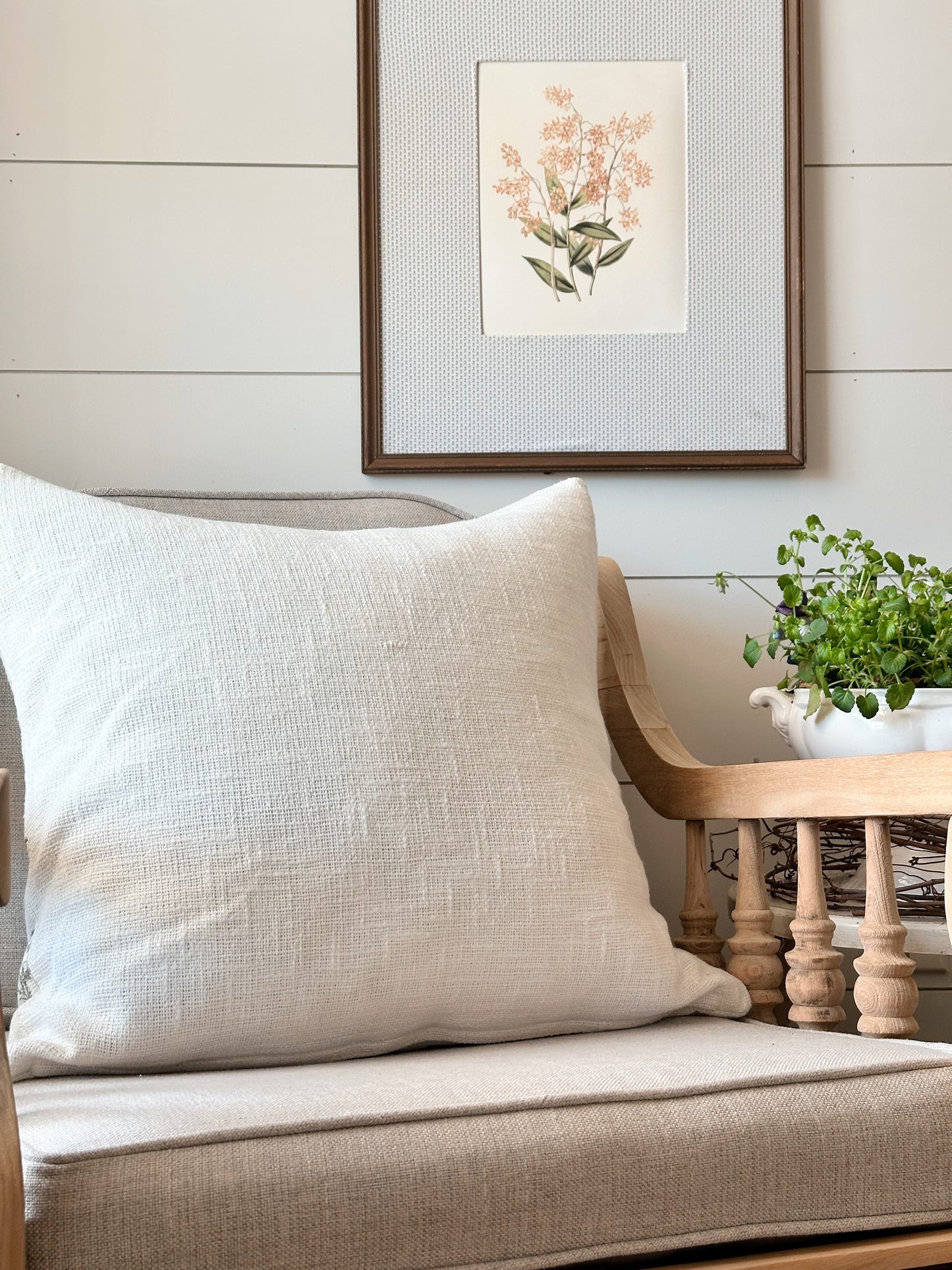 Isabella Floral Block Print Pillow Cover in Sage