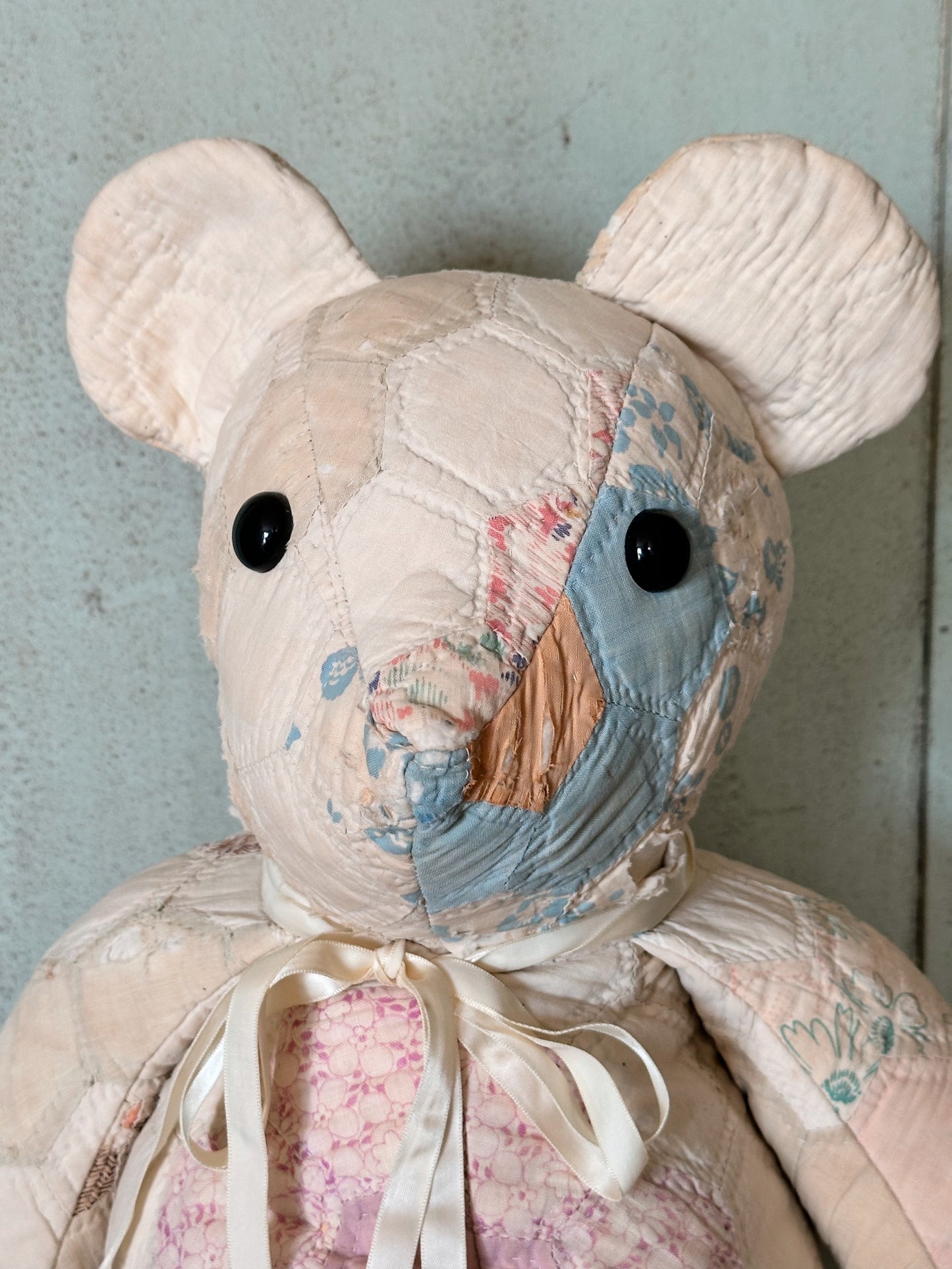 Handmade Vintage Quilt Teddy Bear