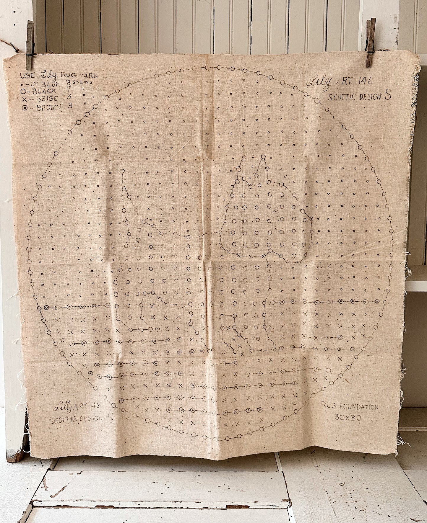 Vintage Rug Pattern (Scottie Dog)