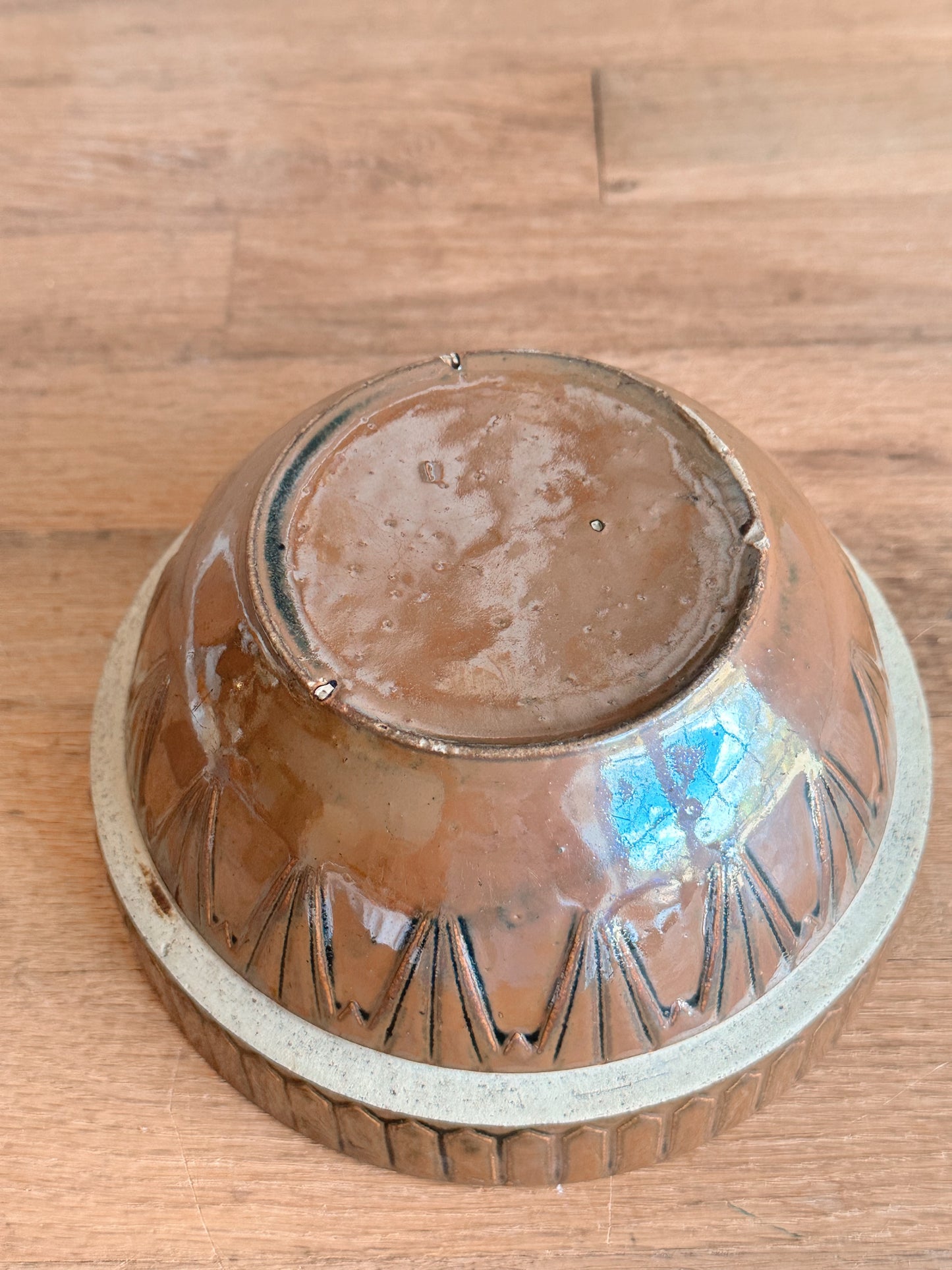 Small Vintage Picket Fence Stoneware Bowl