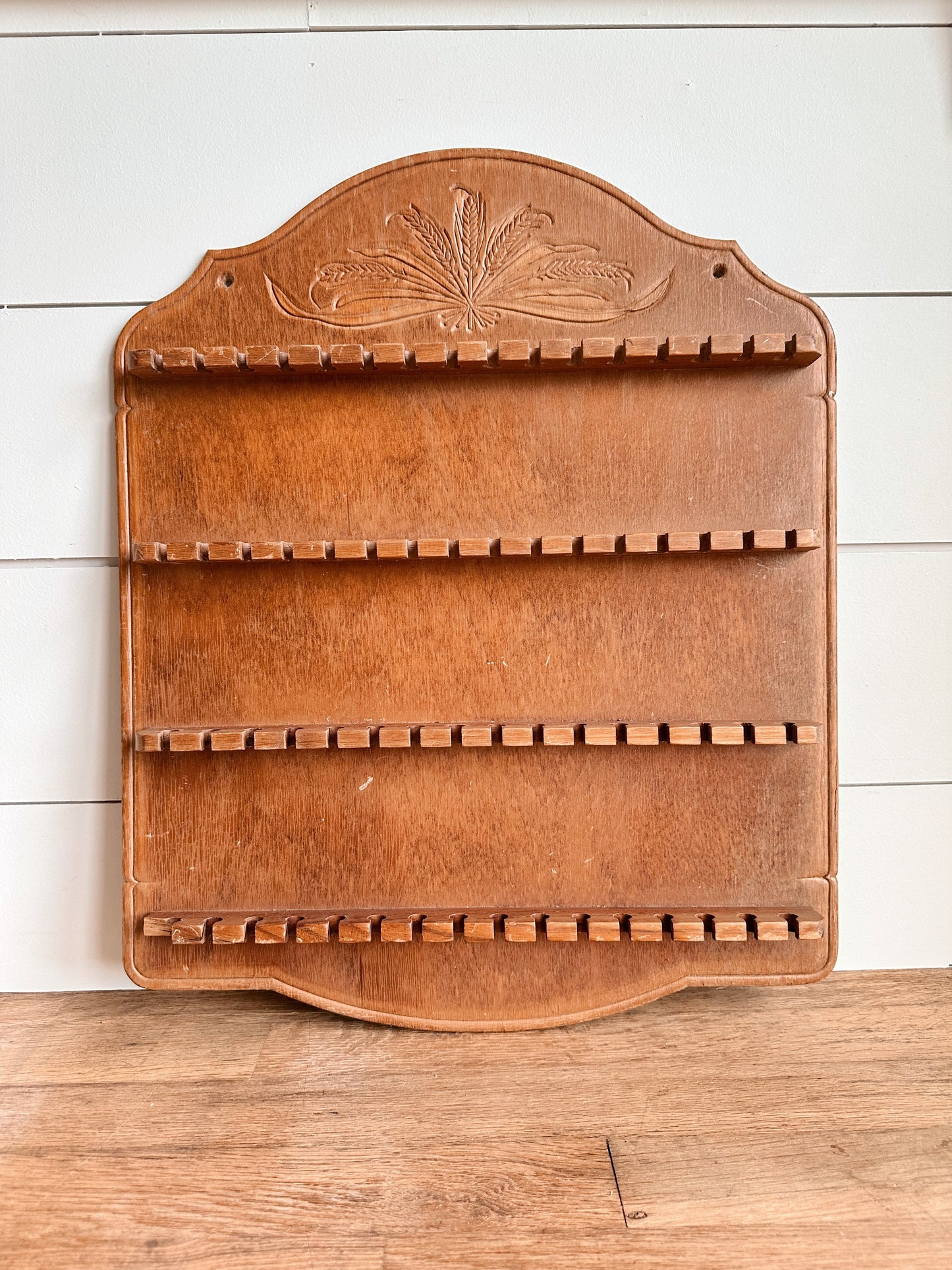 Vintage Wooden Spoon Holder & Hankie Collection