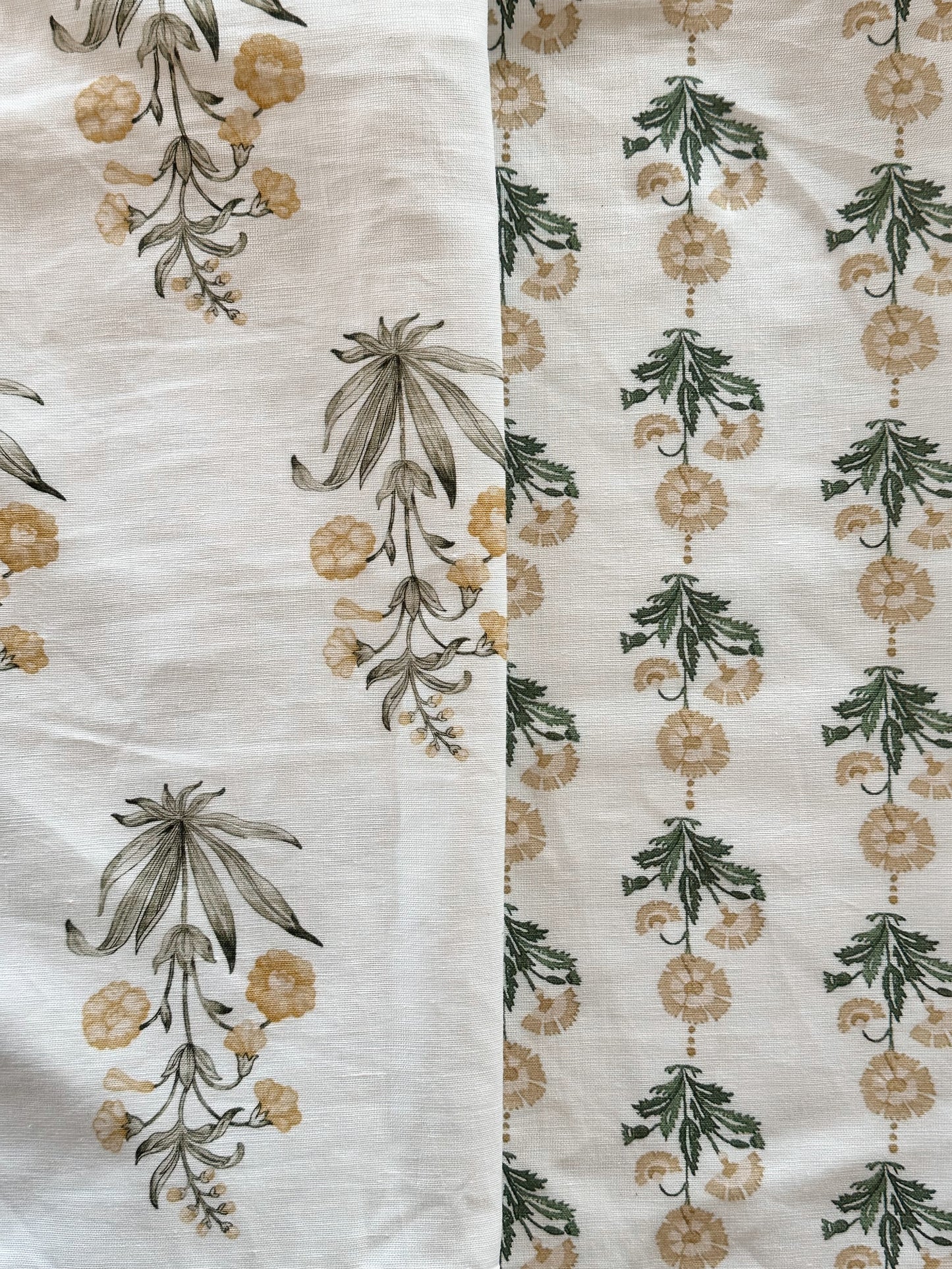 Lucy Block Print Floral Pillow Cover in Yellow
