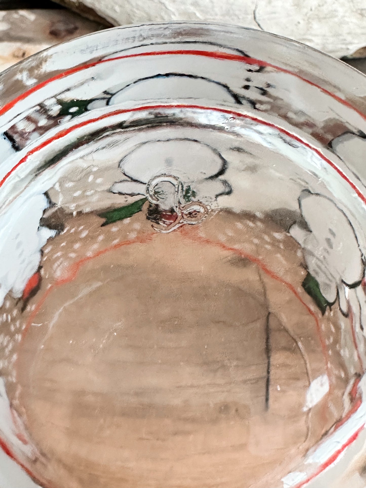 Set of Six Vintage Libby Lowball Snowman Glasses