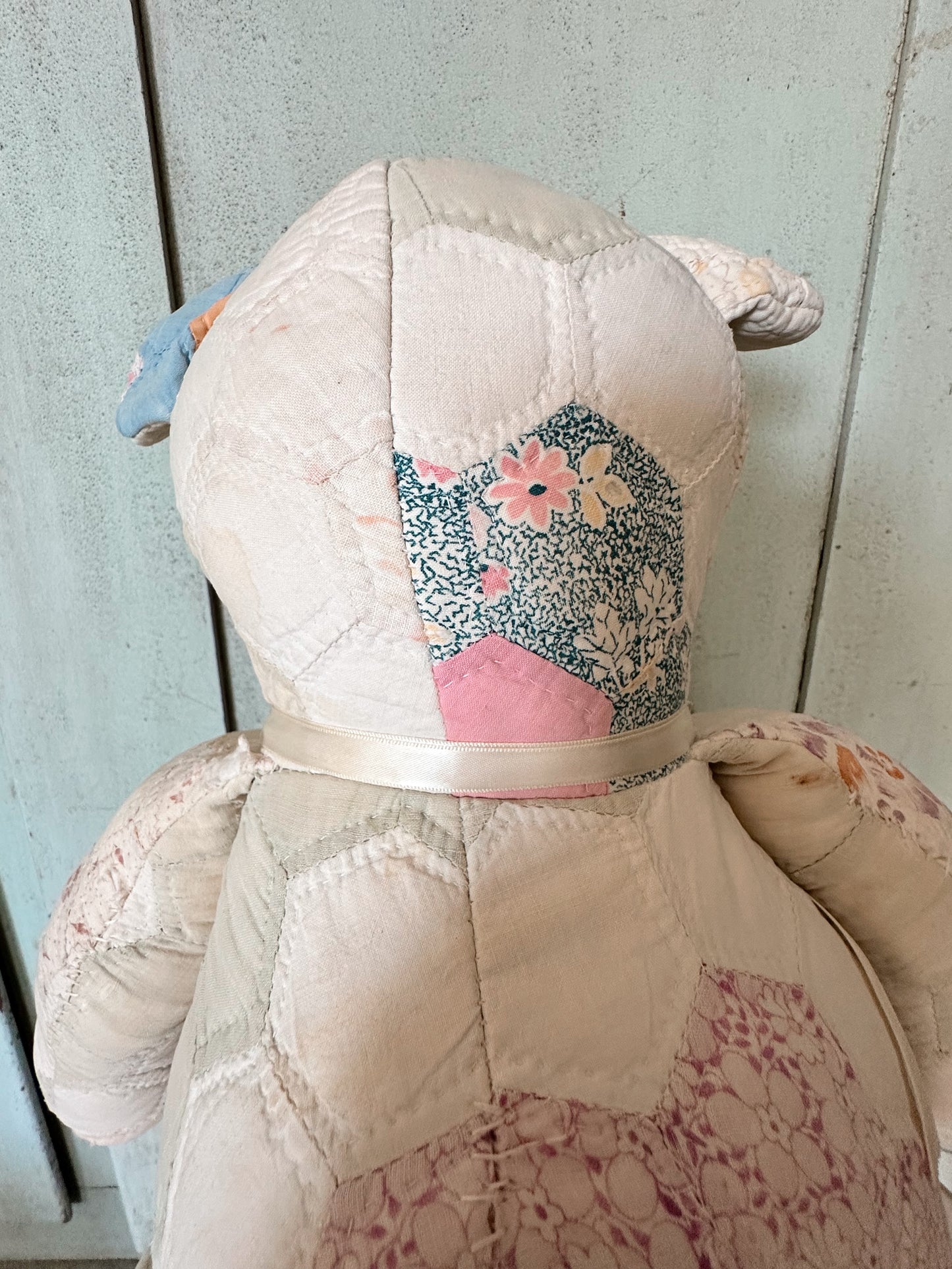 Handmade Vintage Quilt Teddy Bear