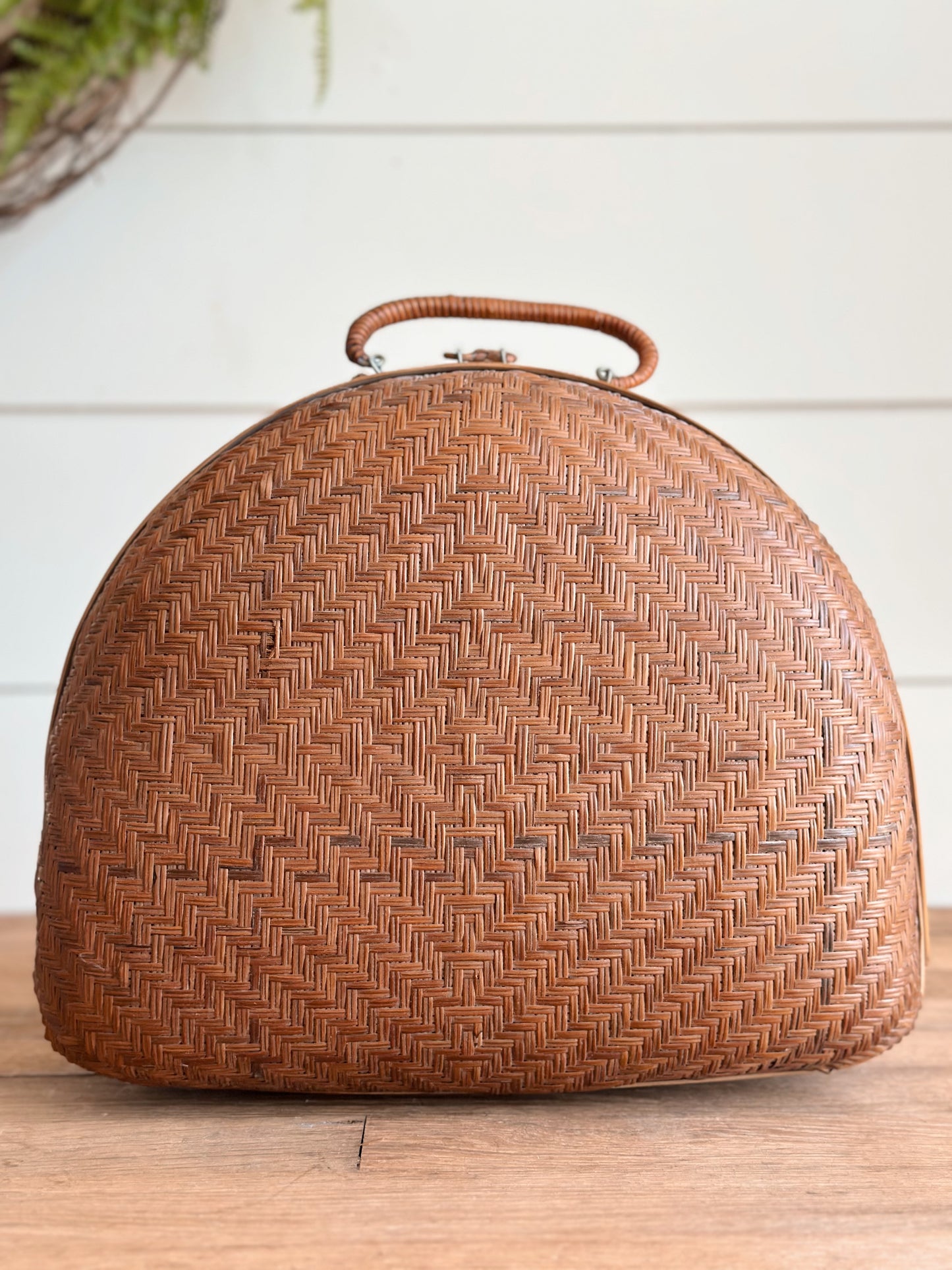 Set of Three Vintage Nesting Rattan & Bamboo Baskets