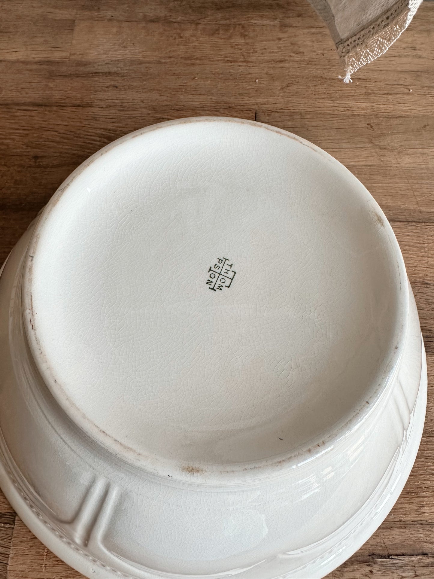 Big Beautiful Vintage Ironstone Heart Bowl