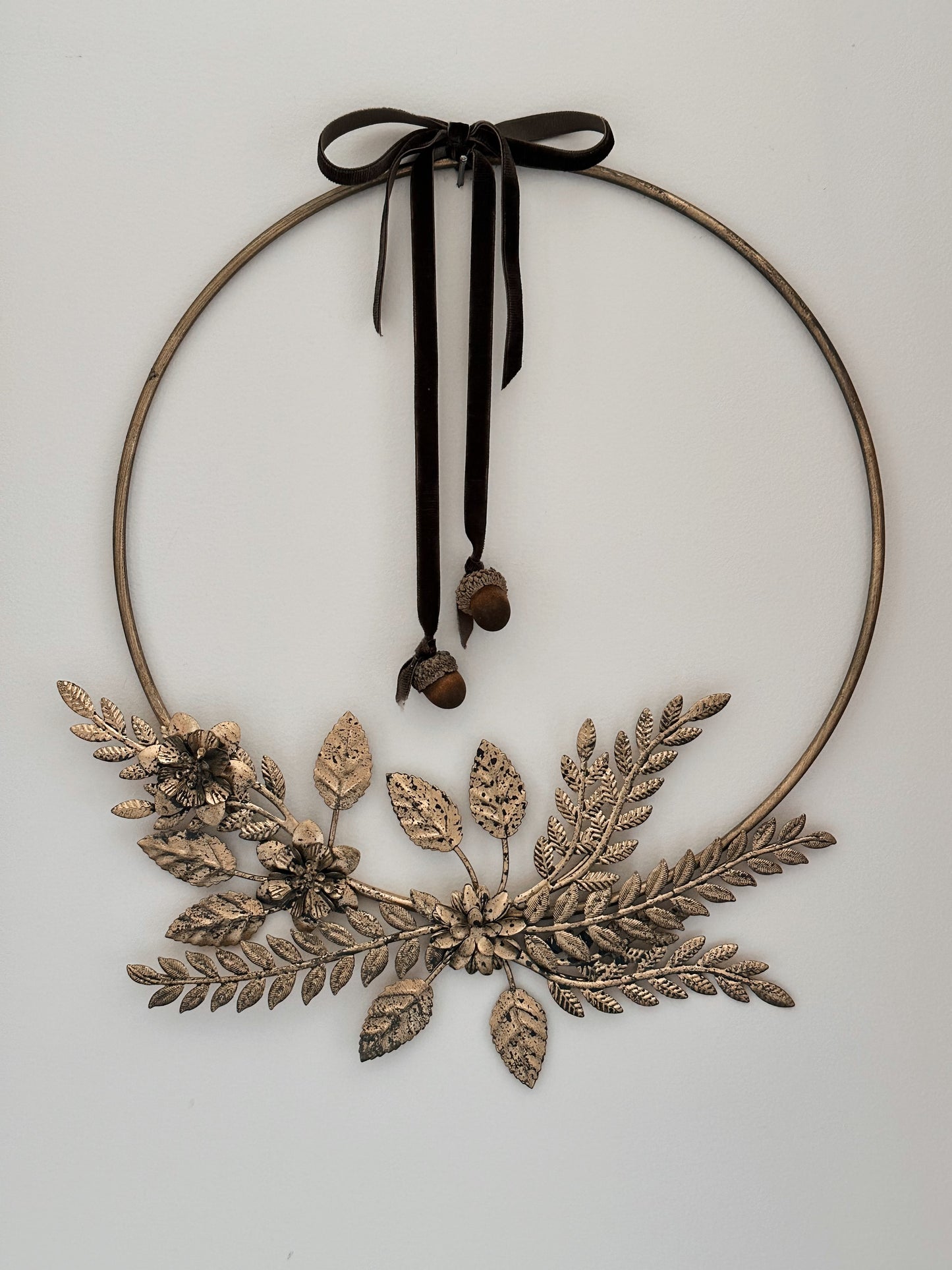 Autumn Pressed Metal Floral Wreath