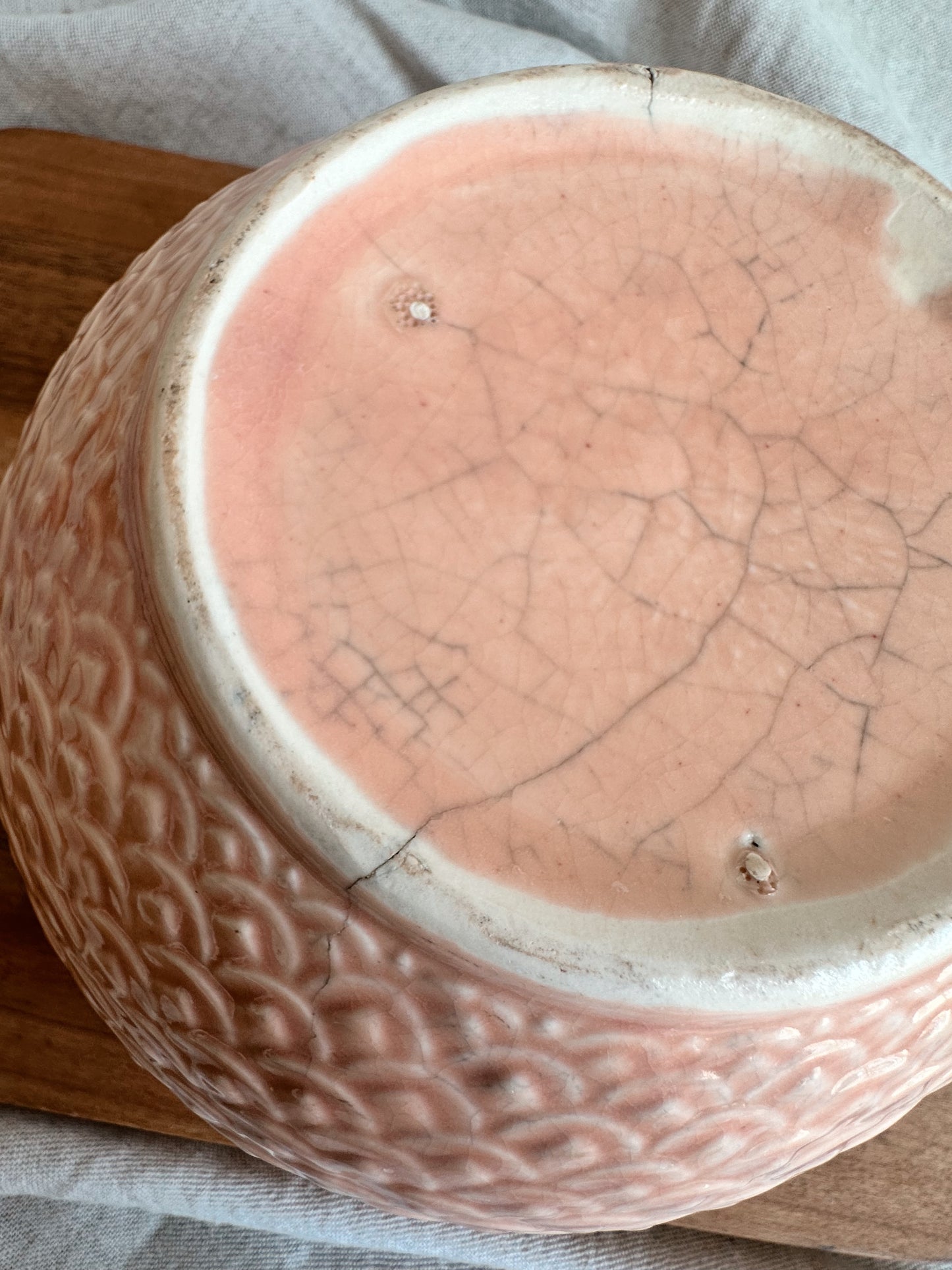Darling Vintage Pink Stoneware Bowl