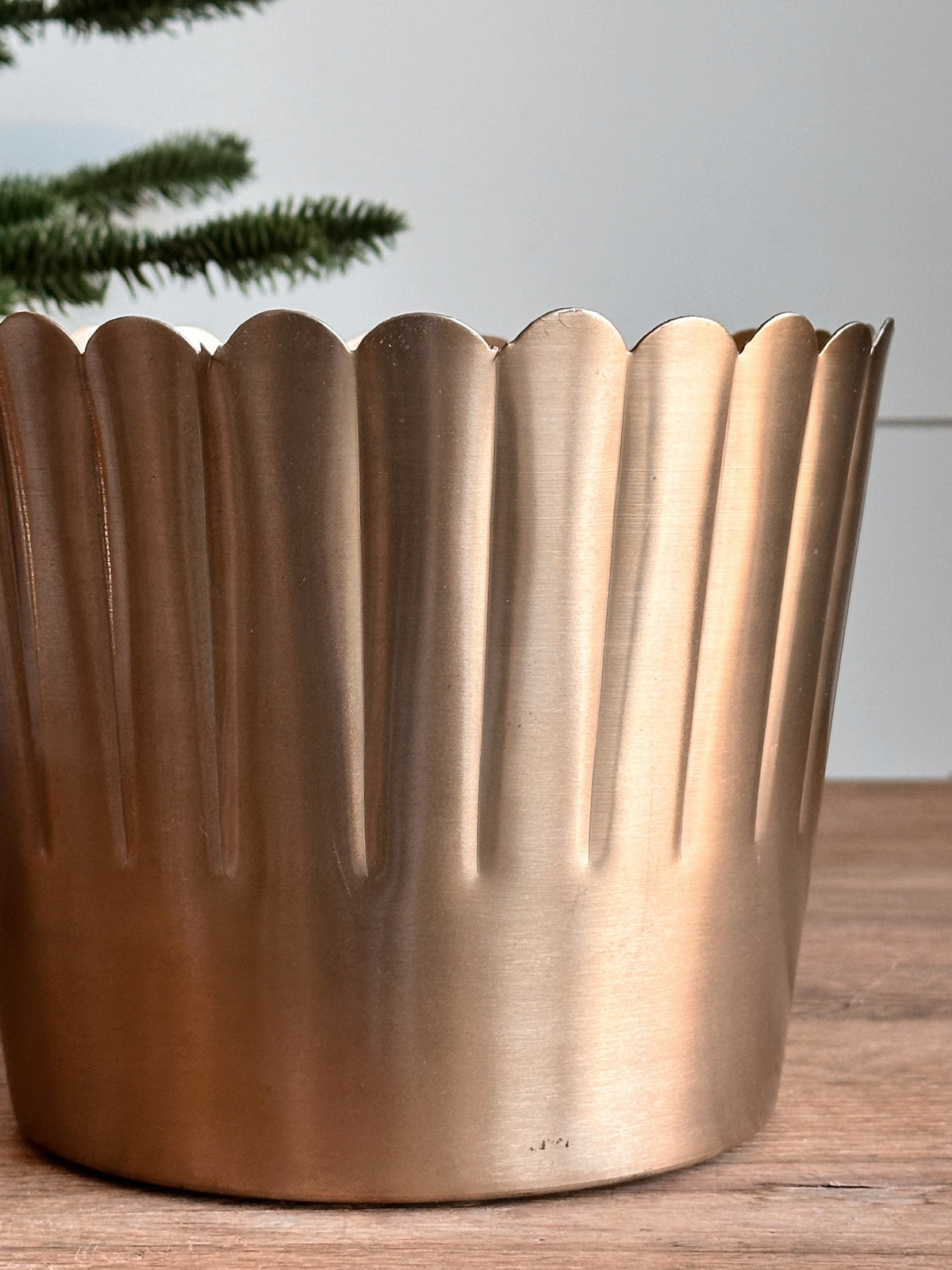 Scalloped Brass Planter