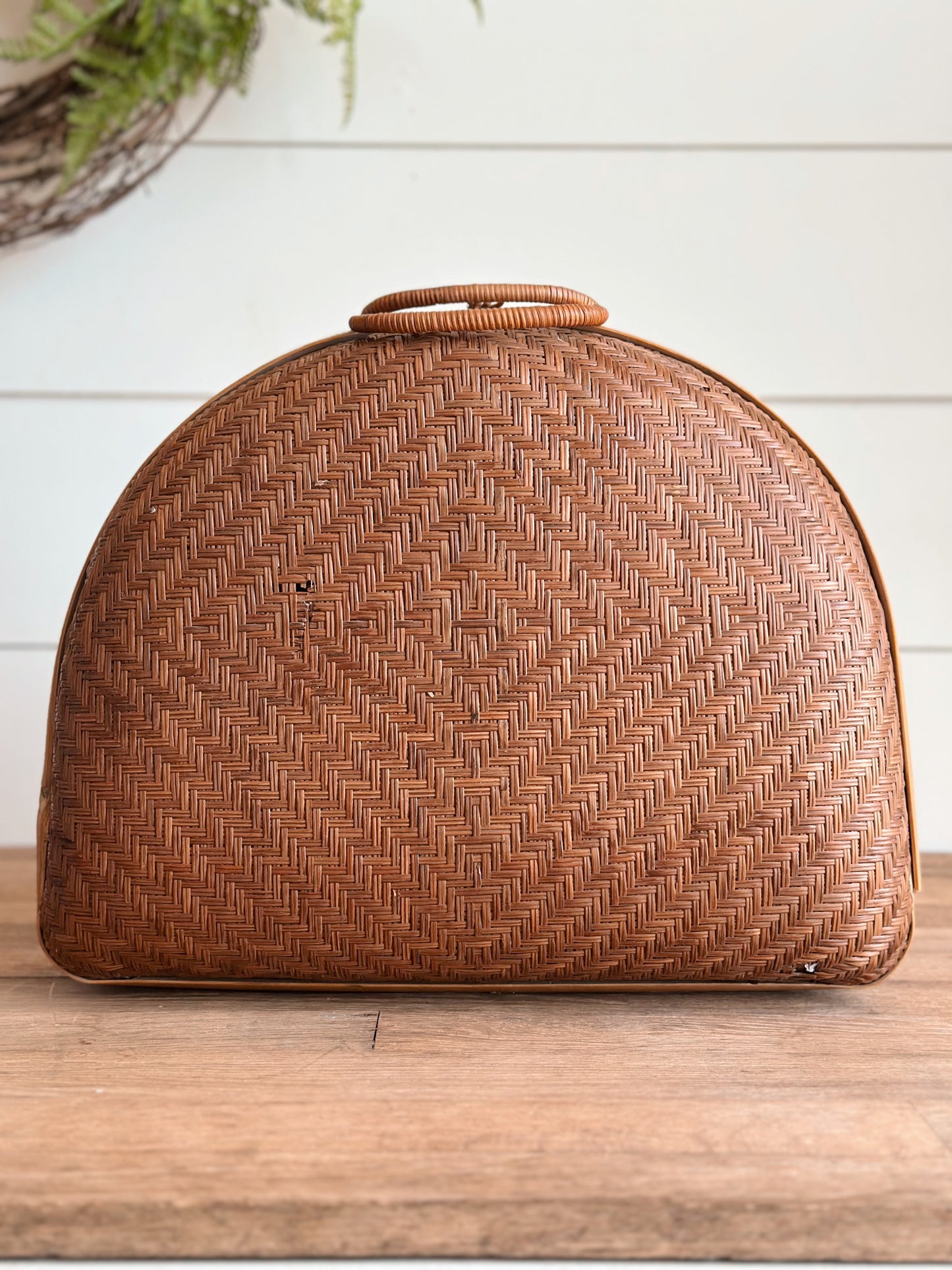 Set of Three Vintage Nesting Rattan & Bamboo Baskets