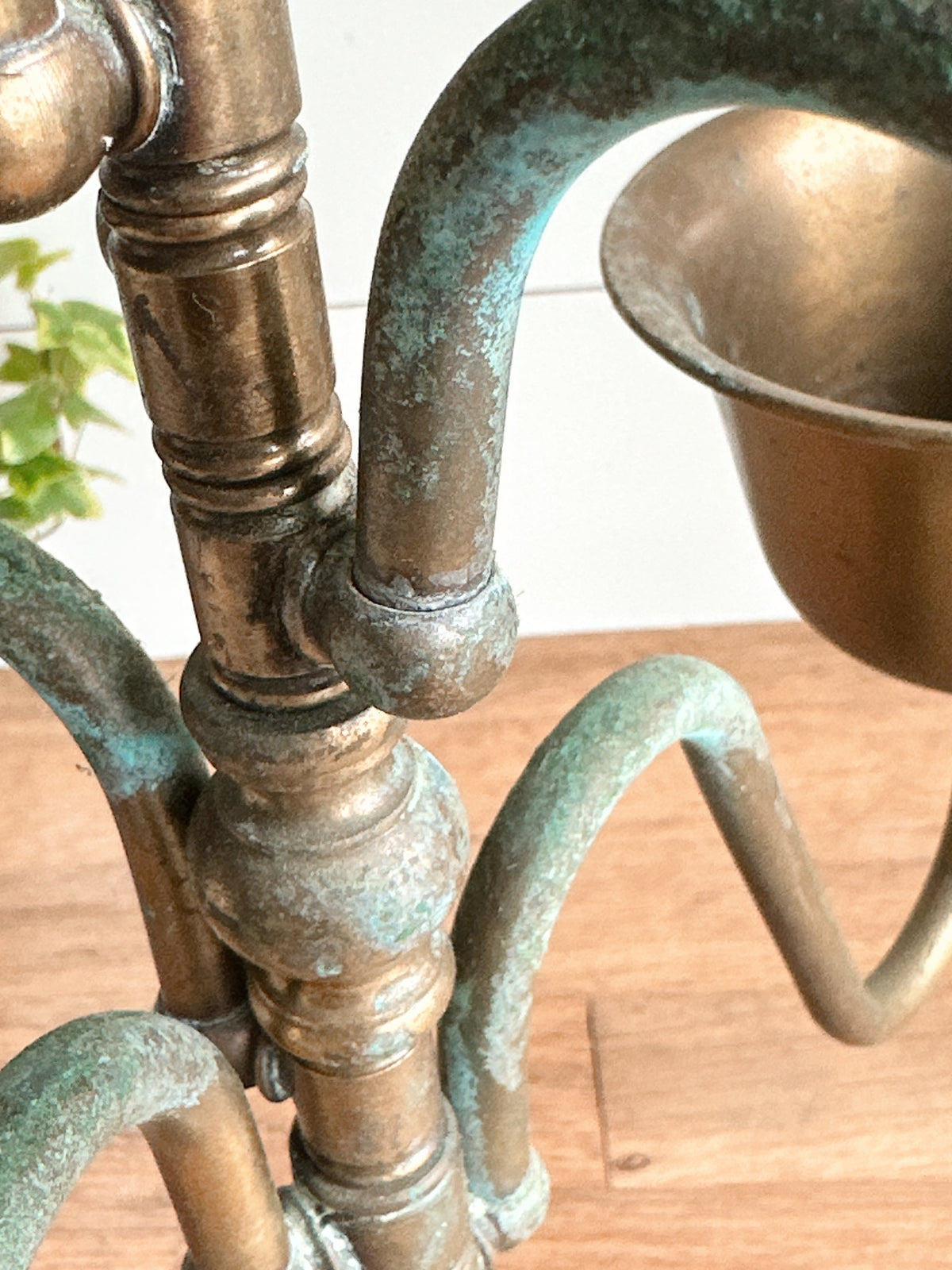 Vintage Brass Candelabra Centerpiece
