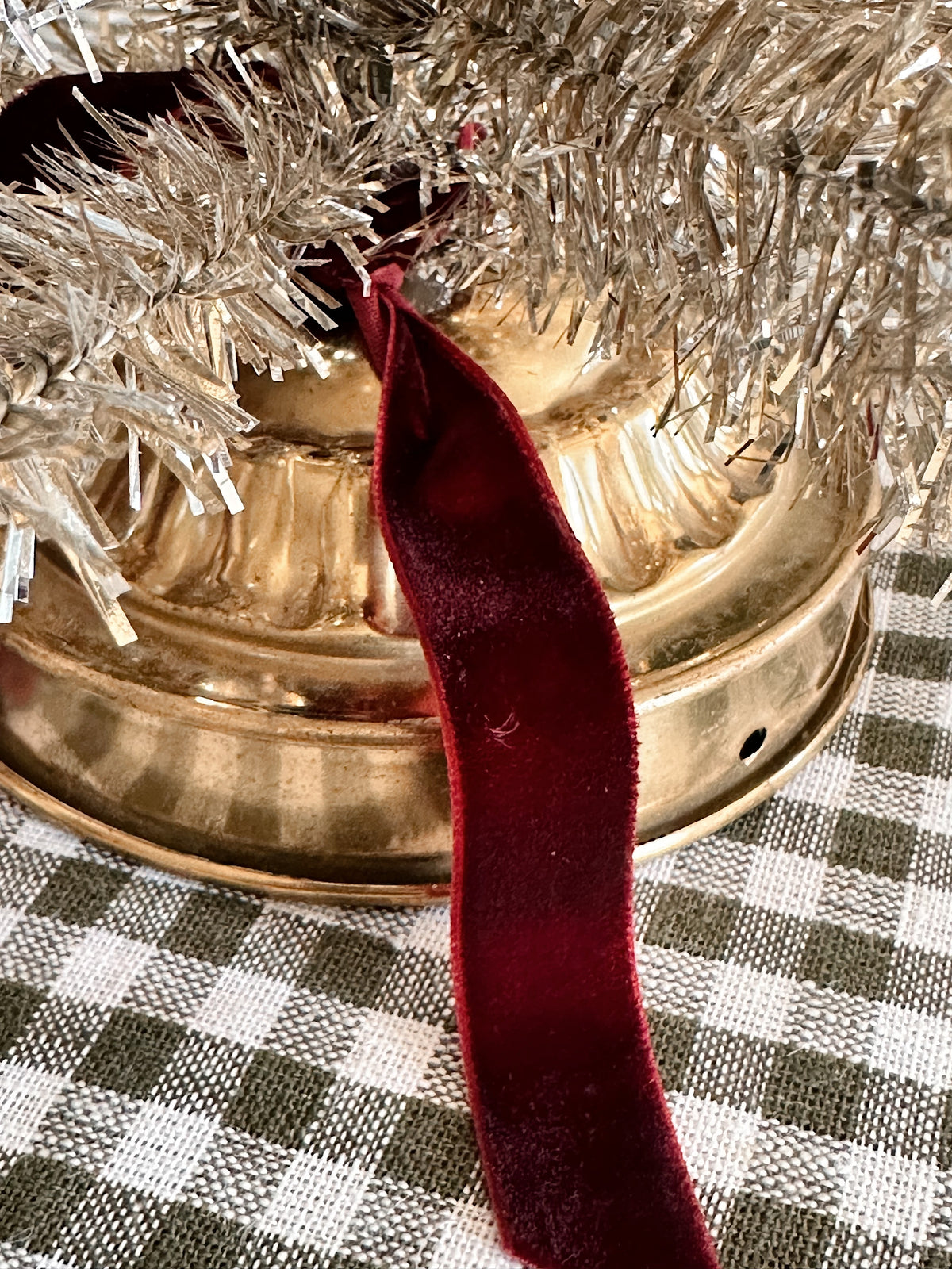 Vintage Lamp Base Tinsel Tree