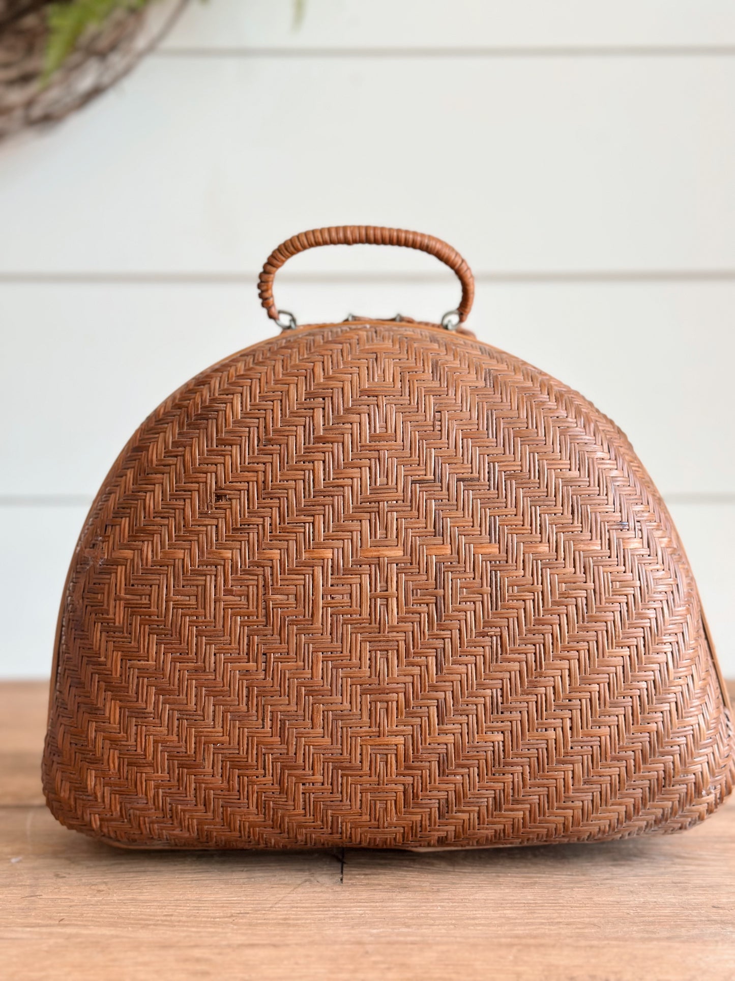 Set of Three Vintage Nesting Rattan & Bamboo Baskets