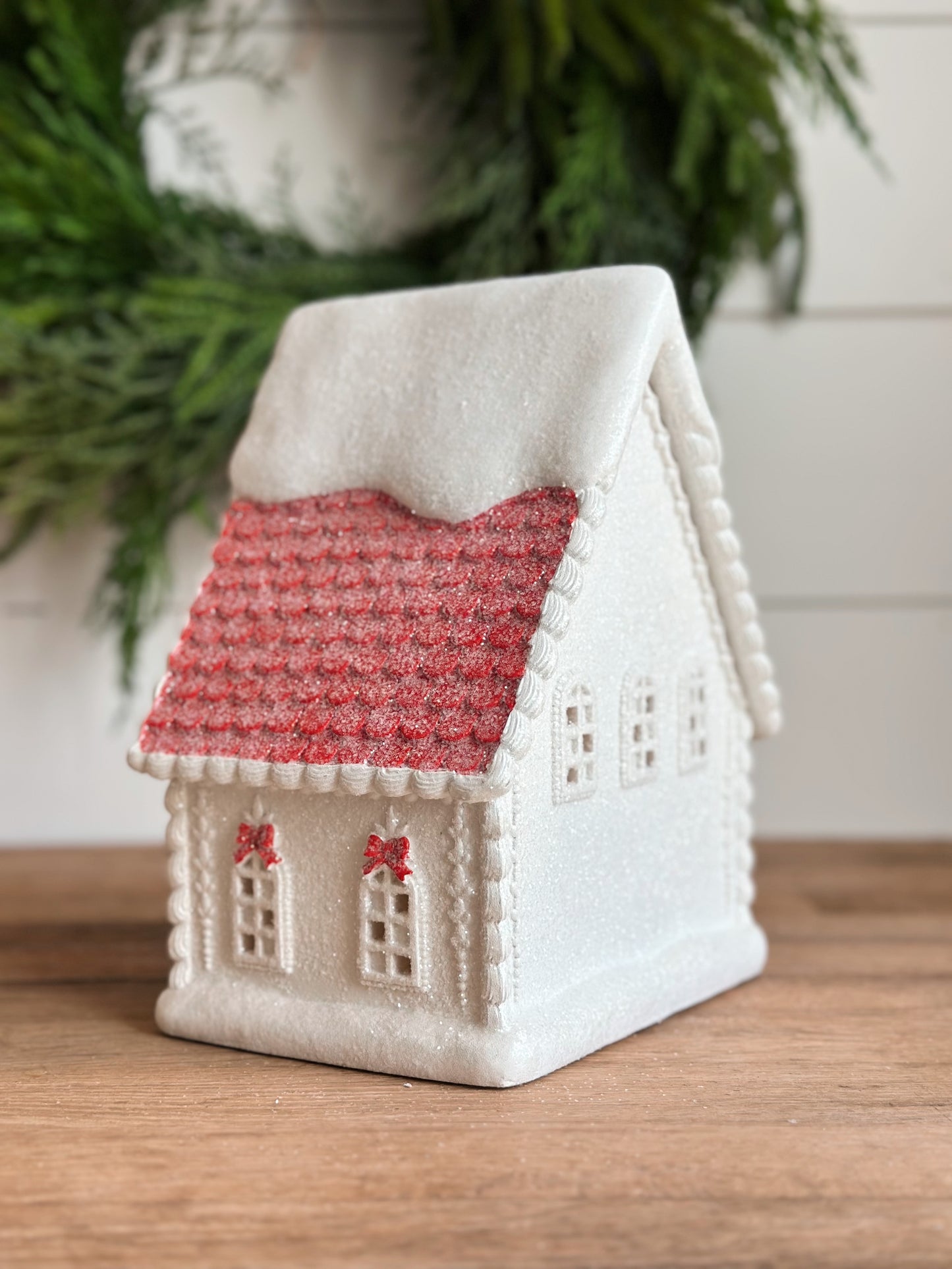 Glittered Light Up Christmas House